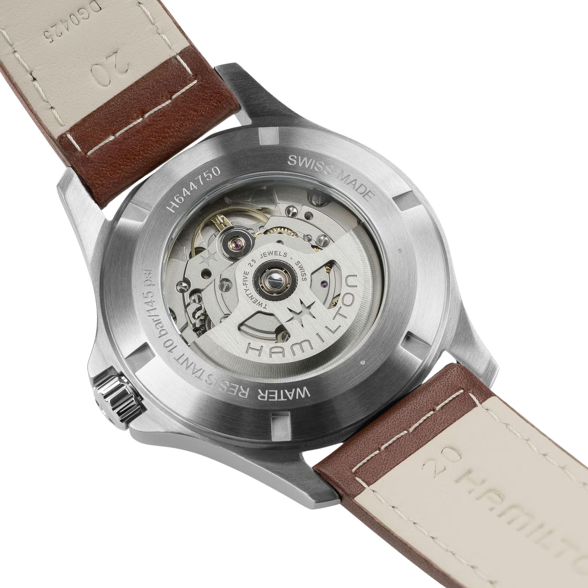 Hamilton Khaki Field 40mm Green Leather Mens Automatic Watch H64475560