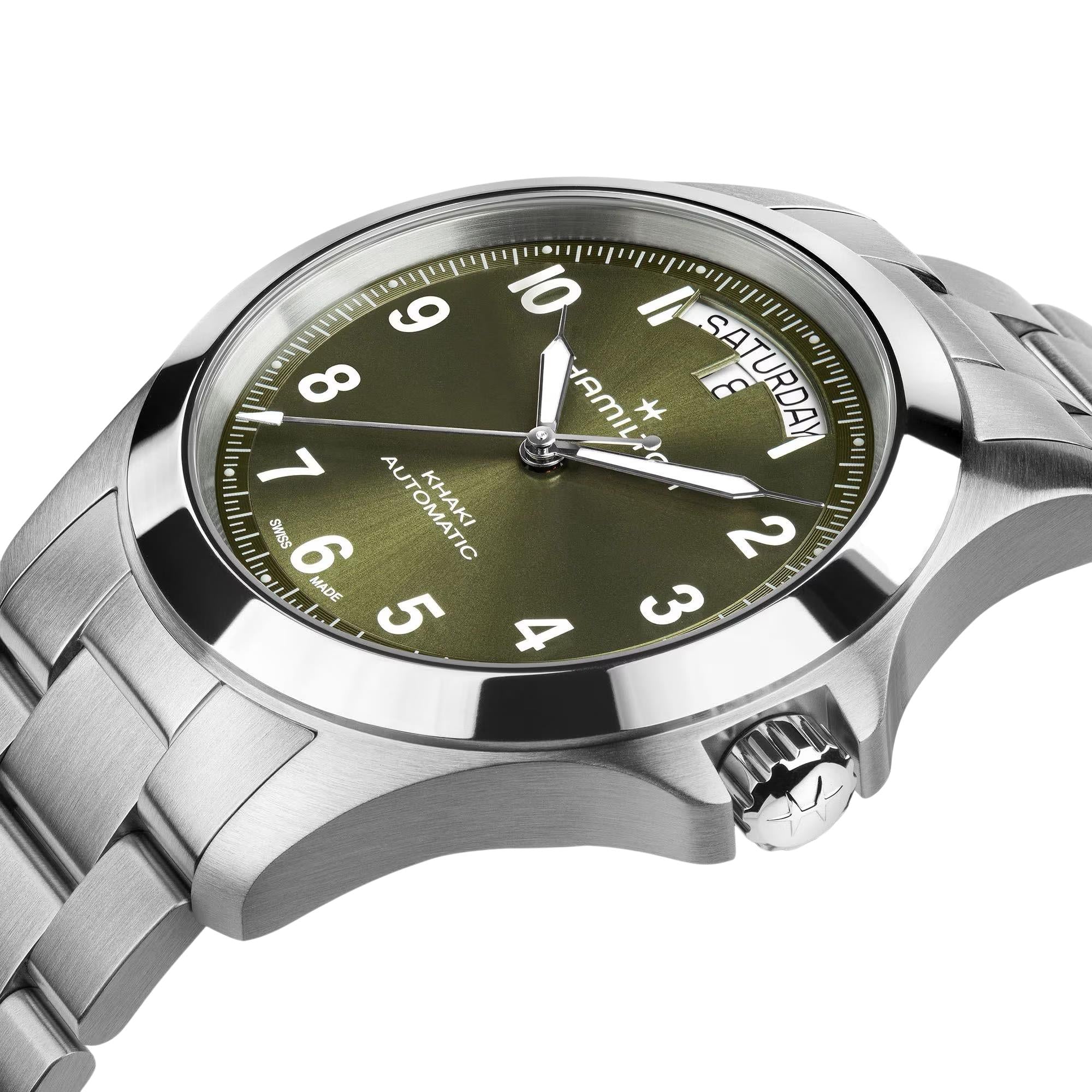 Hamilton Khaki Field 40mm Green Steel Mens Automatic Watch H64475160