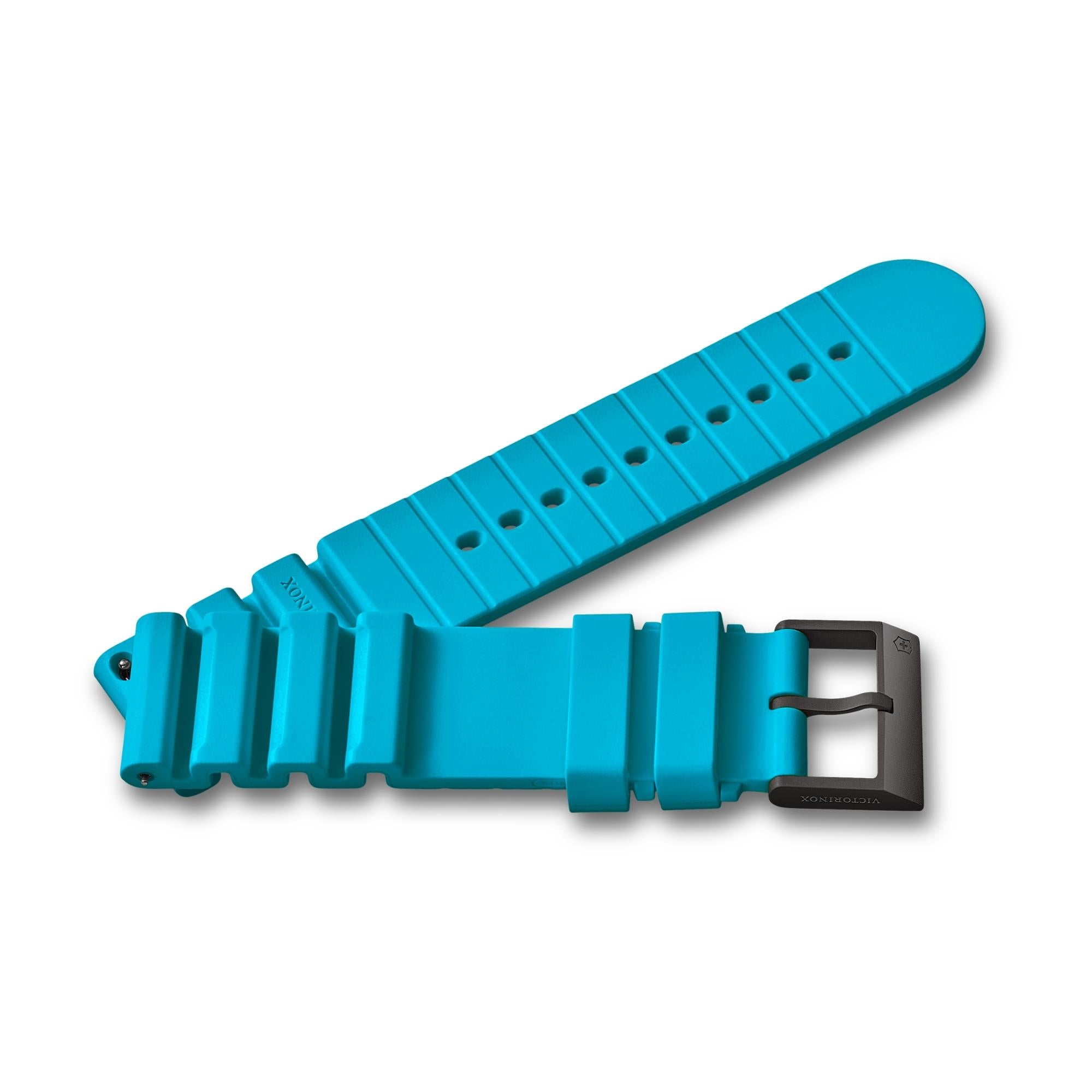 Victorinox Extensible Genuine High-Quality Surf Blue 21mm Rubber Strap D3 (FKM) V.60100