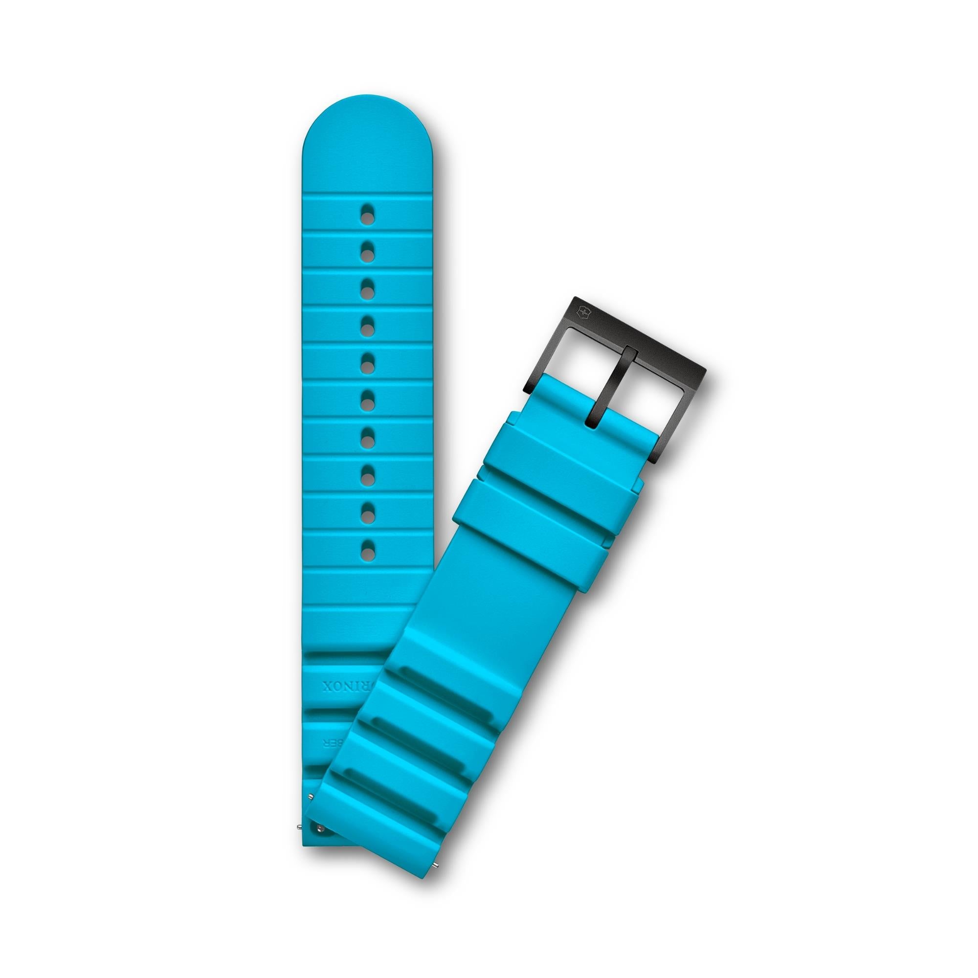 Victorinox Extensible Genuine High-Quality Surf Blue 21mm Rubber Strap D3 (FKM) V.60100