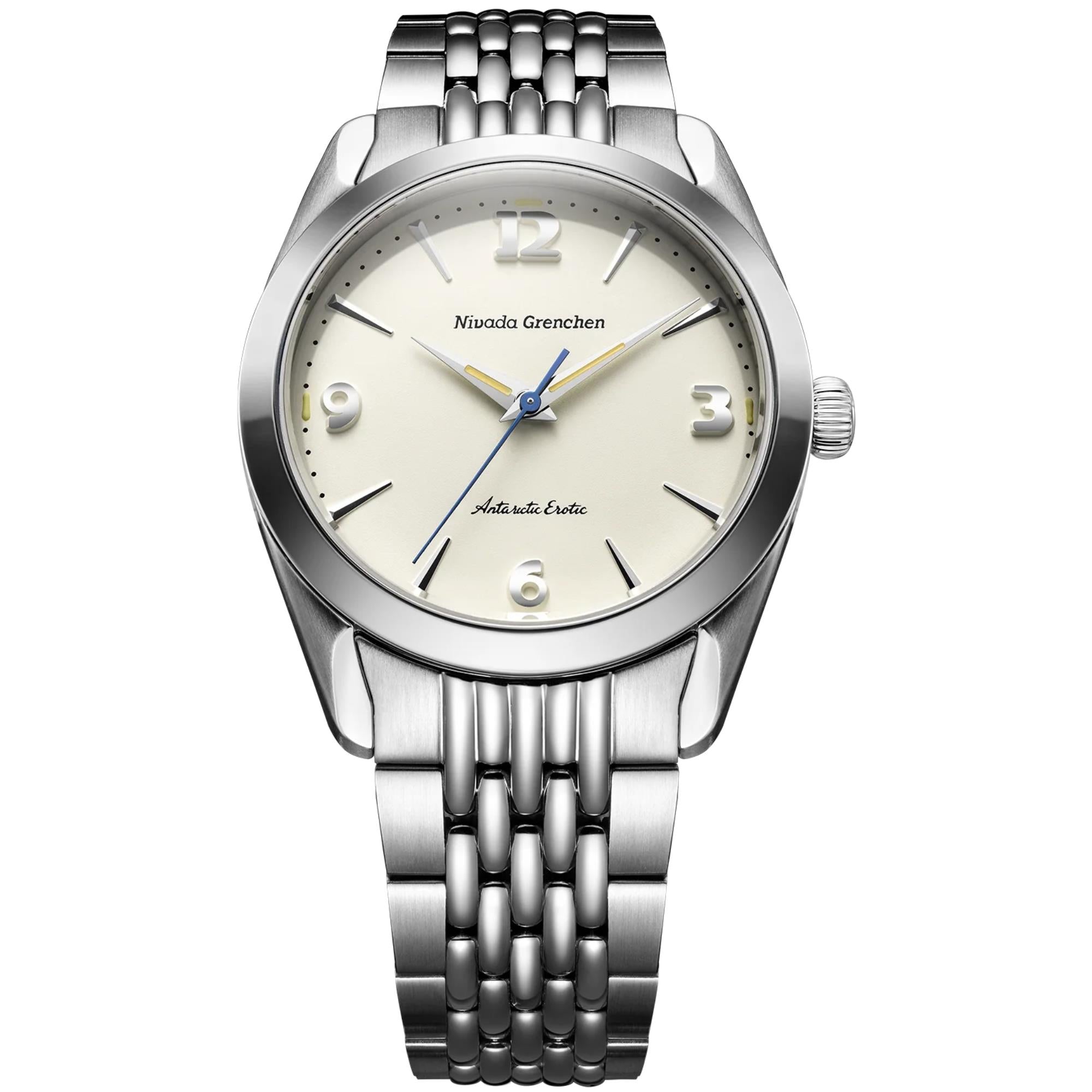 Nivada Grenchen Antarctic Erotic 38mm Eggshell Beige Dial Steel Mens Manual-Wind Watch 320691M04