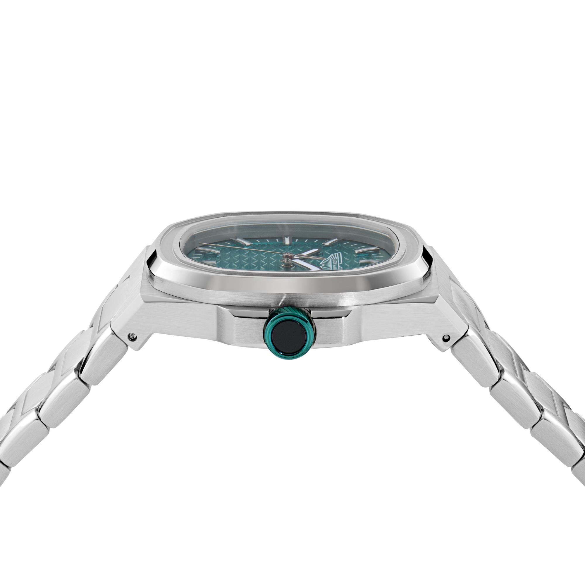 Aston Martin Icon GPQ 42mm RSST Case Podium Green Dial RSST Bracelet Mens Quartz Watch MTIG2S604