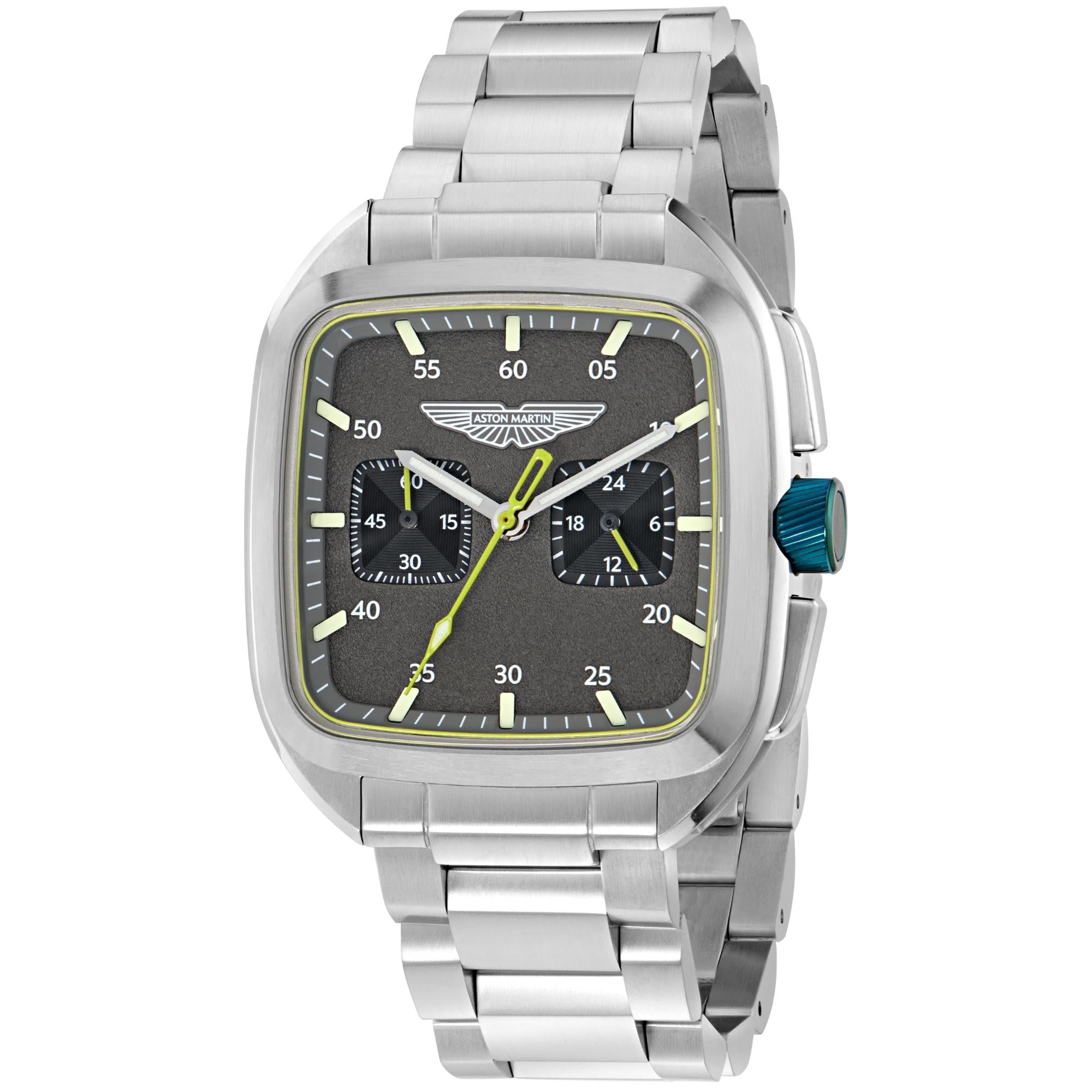 Aston Martin Icon ULT 40.5mm Chronograph RSST Case Grey Dial RSST Bracelet Mens Quartz Watch MTIU1S601
