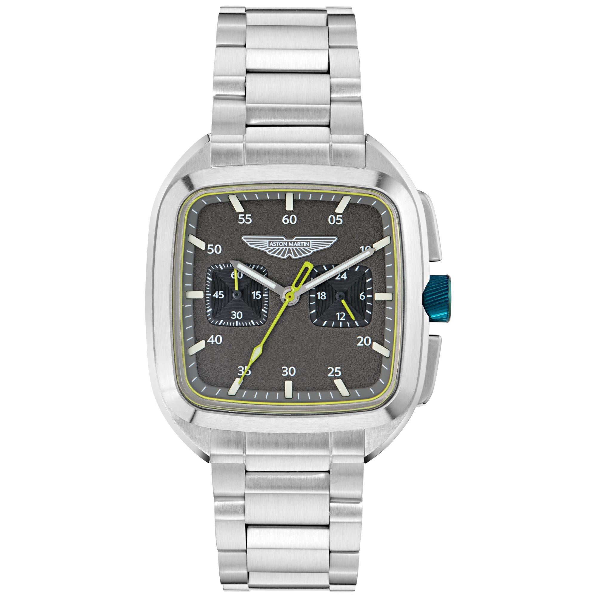 Aston Martin Icon ULT 40.5mm Chronograph RSST Case Grey Dial RSST Bracelet Mens Quartz Watch MTIU1S601