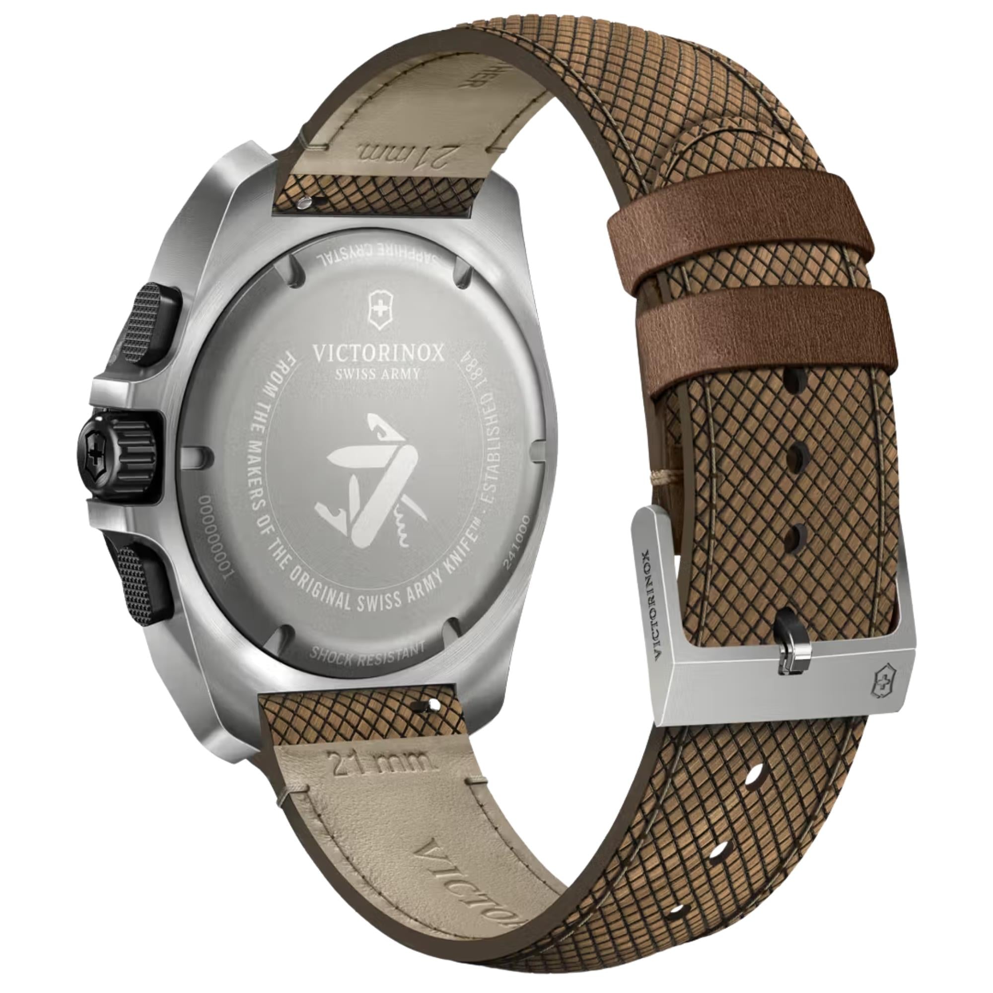 Victorinox I.N.O.X. 43mm Titanium Chronograph Black Dial Wood Mens Quartz Watch 241988.1