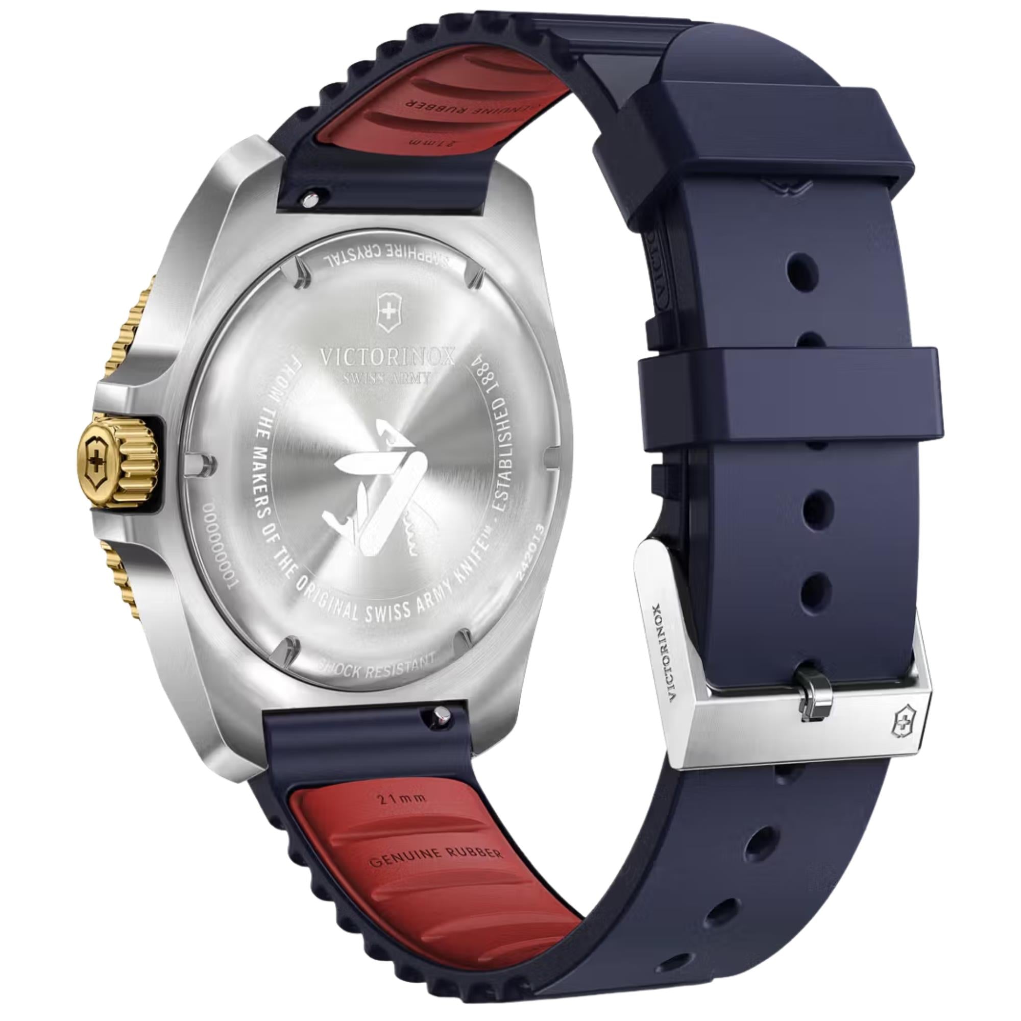 Victorinox Journey 1884 43mm Blue Dial Rubber Mens Quartz Watch 242013