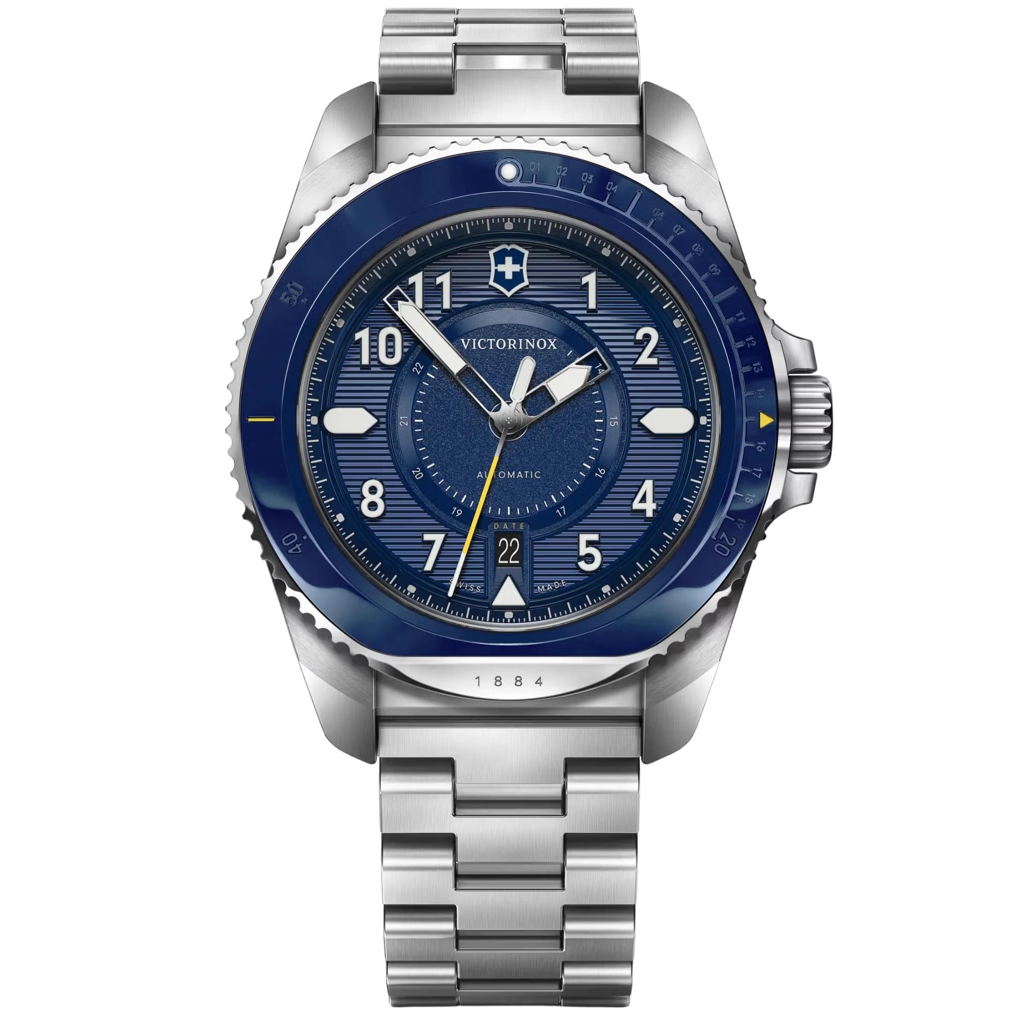 Victorinox Journey 1884 43mm Blue Dial Steel Mens Automatic Watch 242010