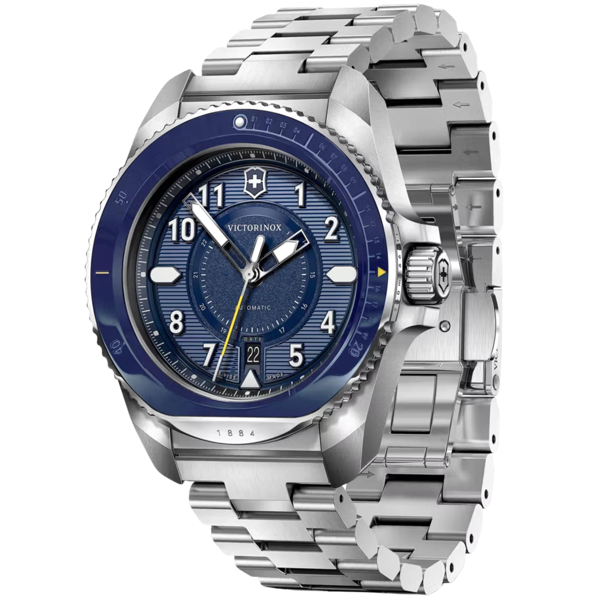 Victorinox Journey 1884 43mm Blue Dial Steel Mens Automatic Watch 242010