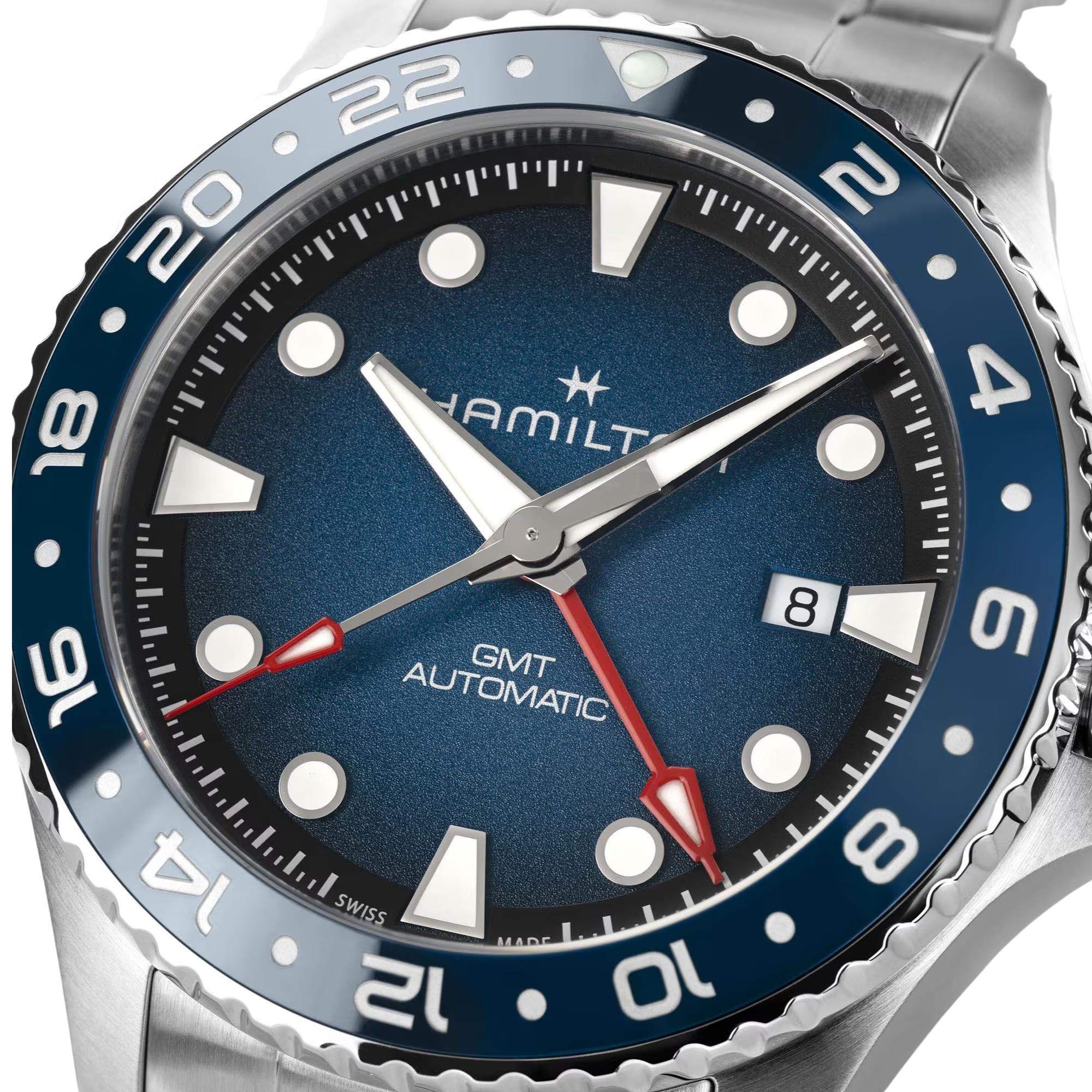 Hamilton Khaki Navy Scuba 43mm GMT Blue Dial Steel Mens Automatic Watch H82535140
