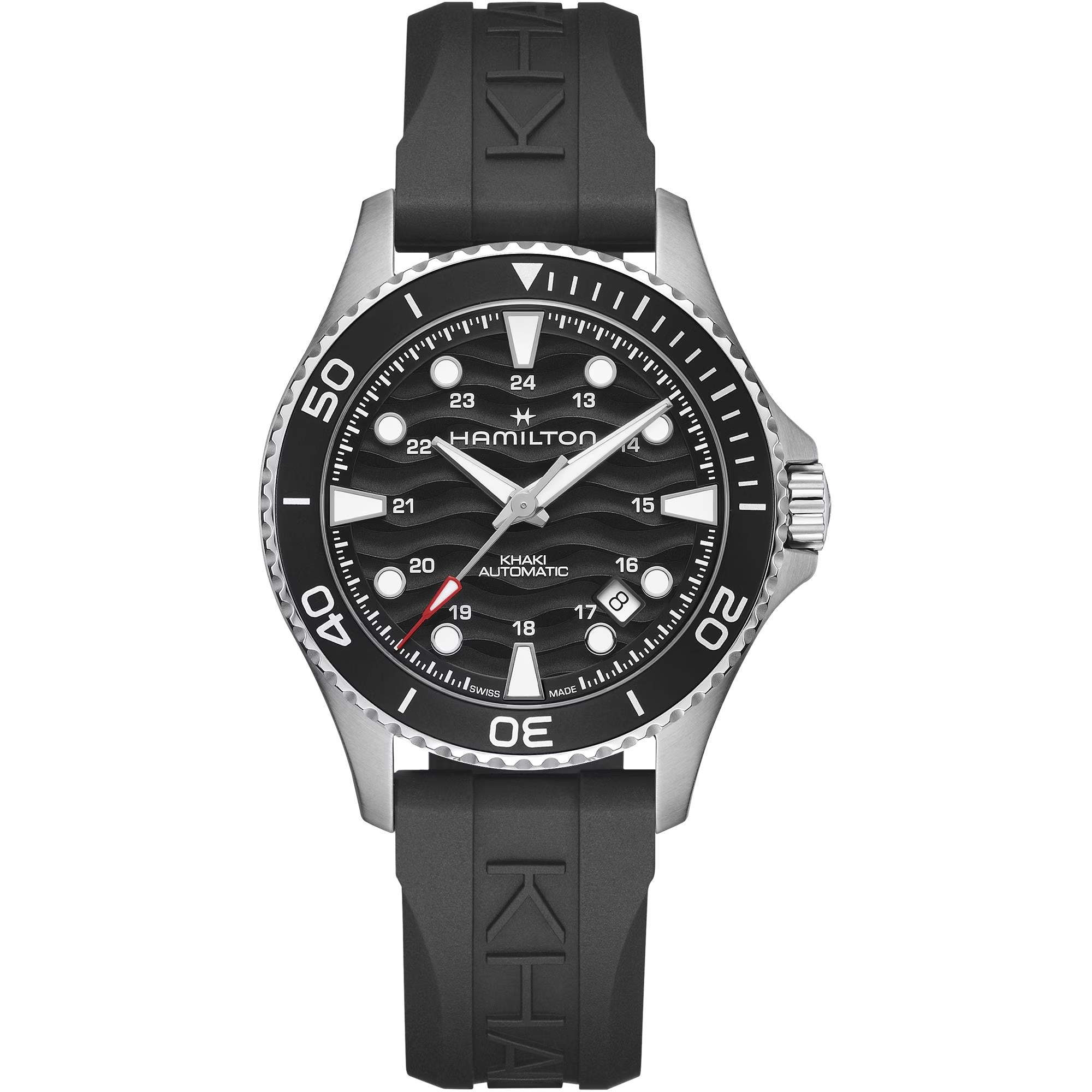 Hamilton Khaki Navy Scuba 40mm Black Dial Rubber Mens Automatic Watch H82415330