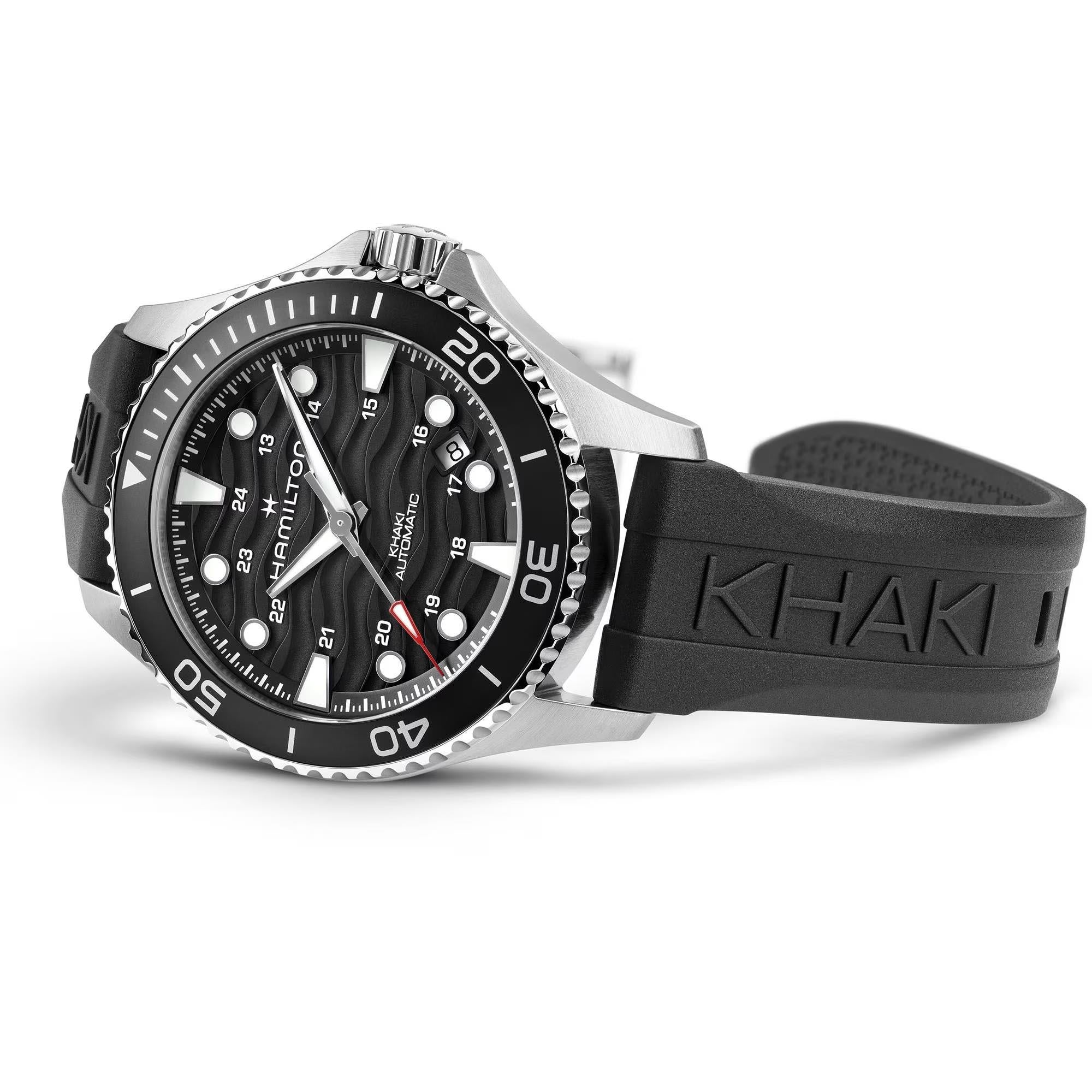Hamilton Khaki Navy Scuba 40mm Black Dial Rubber Mens Automatic Watch H82415330