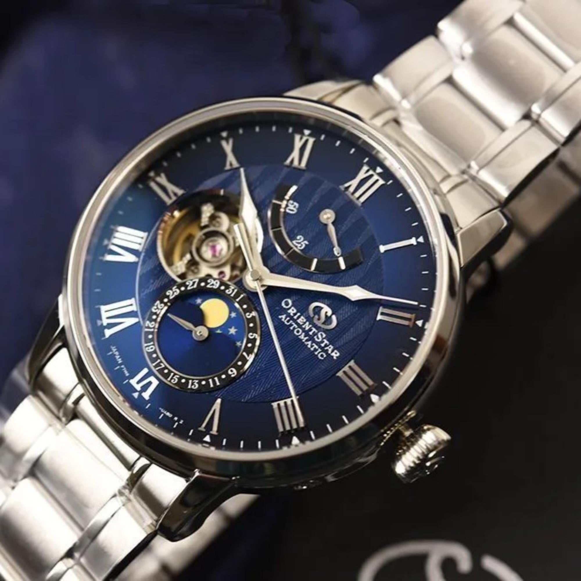 Orient Star RE-AY0103L00B 41mm blue dial with Roman numerals