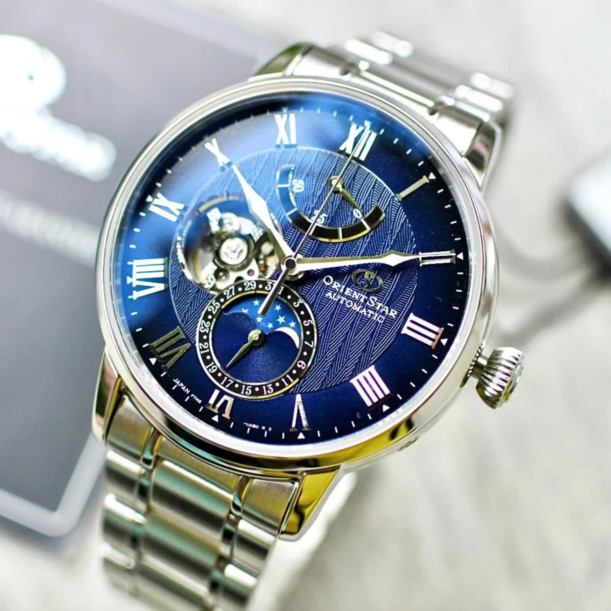 Orient Star RE-AY0103L00B 41mm stainless steel case side view