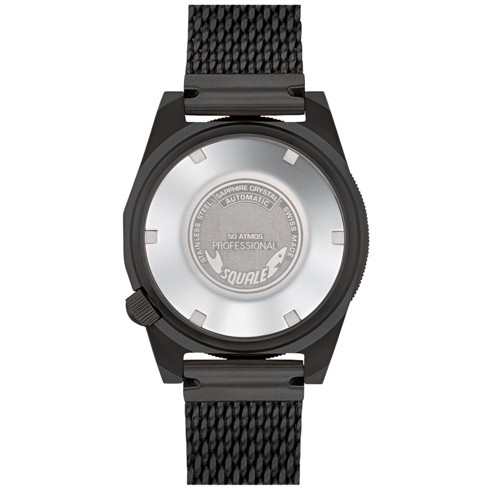 Squale 1521 DLC 42mm Black Dial Steel Mens Automatic Watch 1521DLCBK.MEPVD20