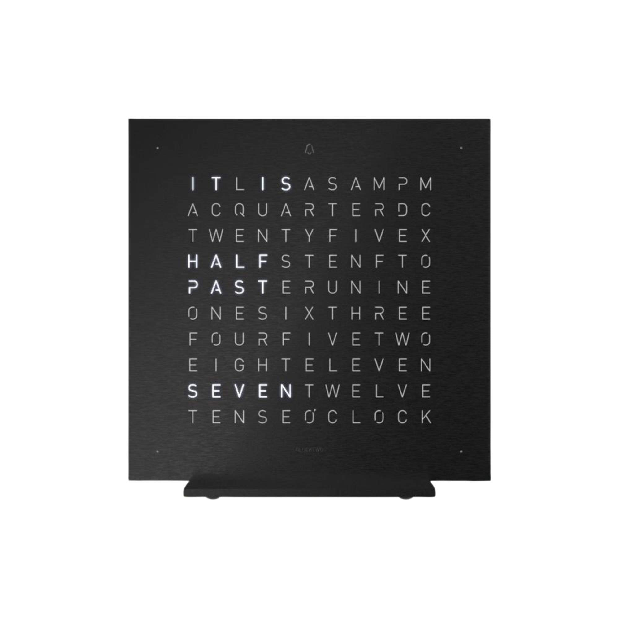 QLOCKTWO Earth 13.5 Steel Series Deep Black English Table Clock T4BLENSSBL-UK