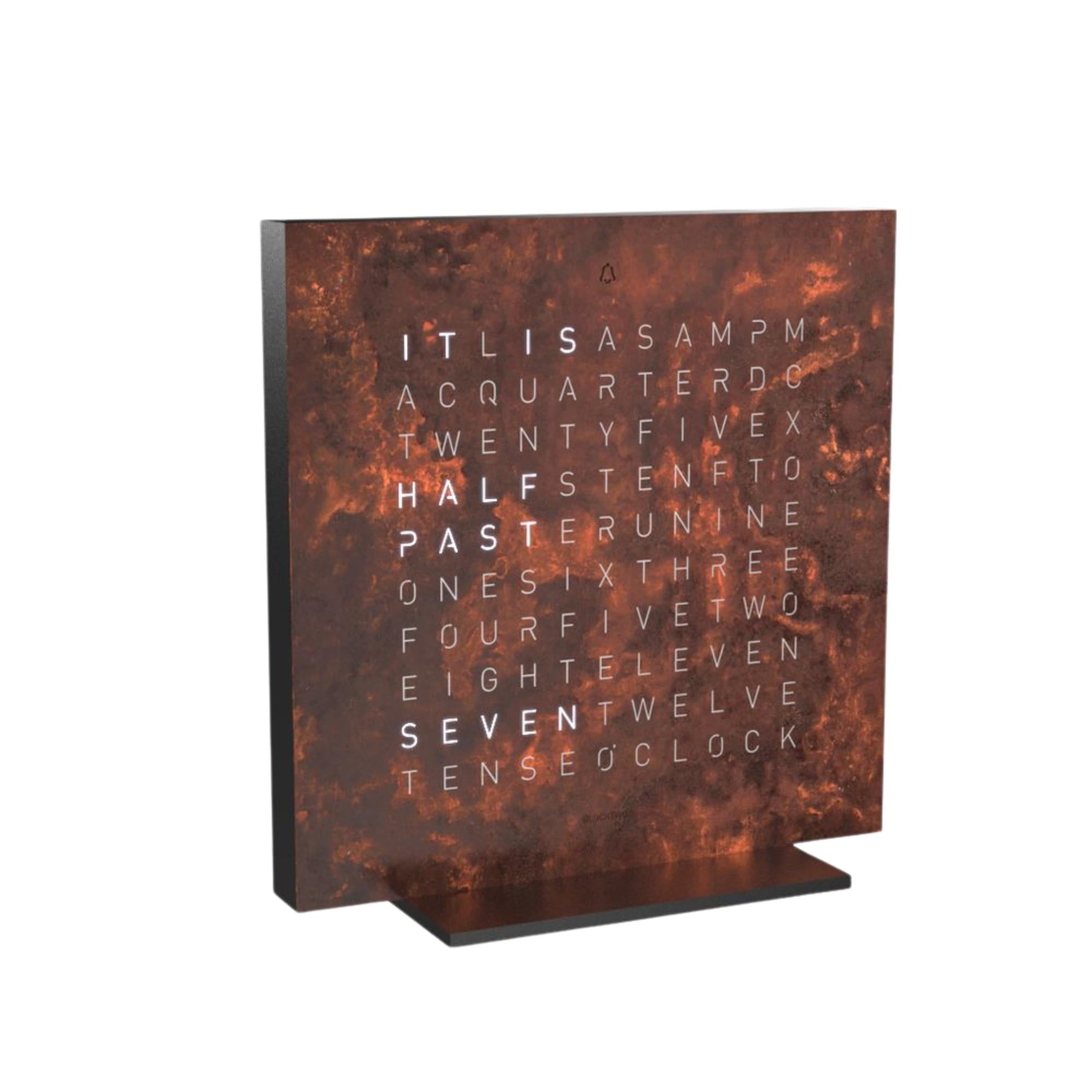 QLOCKTWO Earth 13.5 Creators Edition Rust English Table Clock T4BLENRT-UK