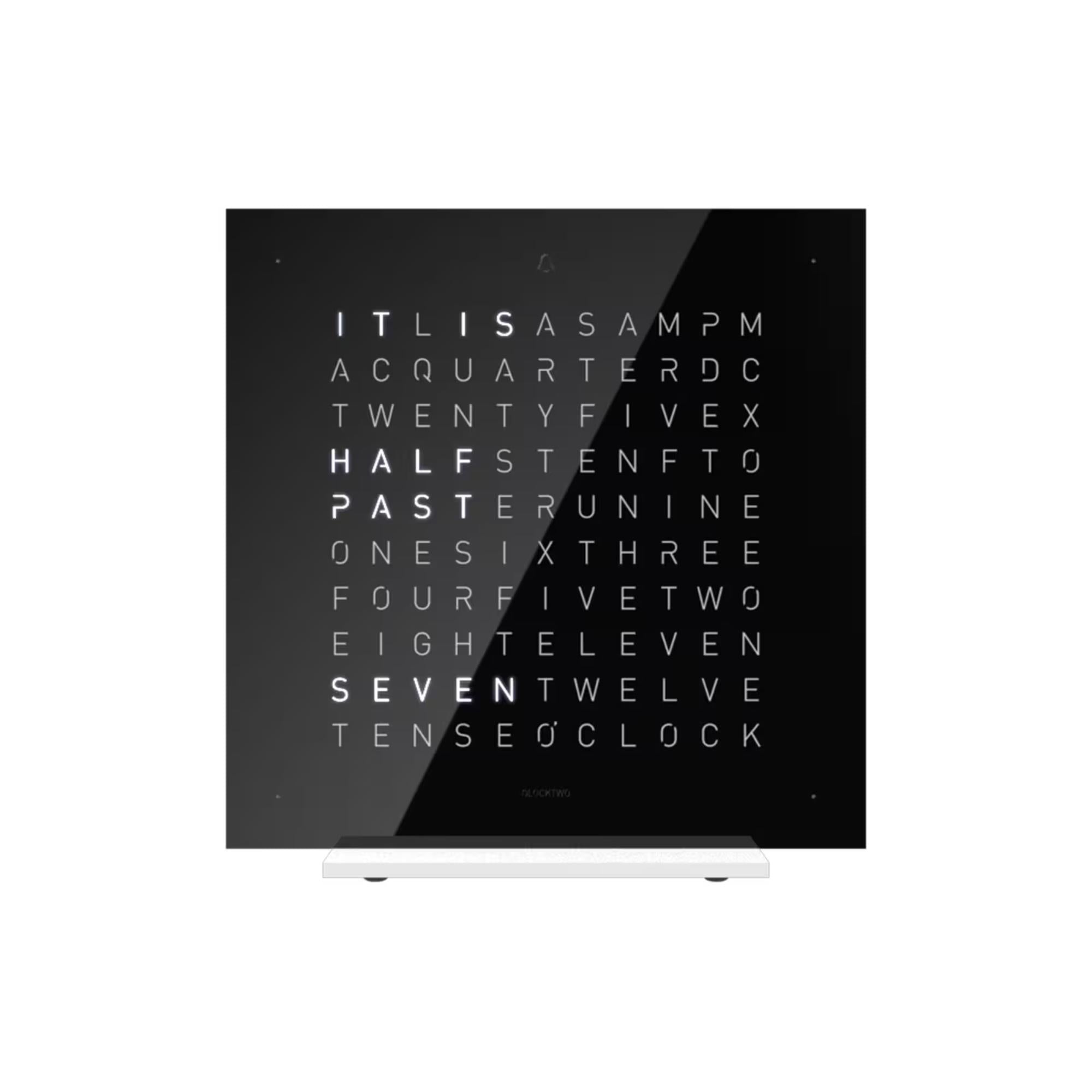 QLOCKTWO Earth 13.5 Pure Edition Black Ice Tea English Table Clock T4PENBI-UK