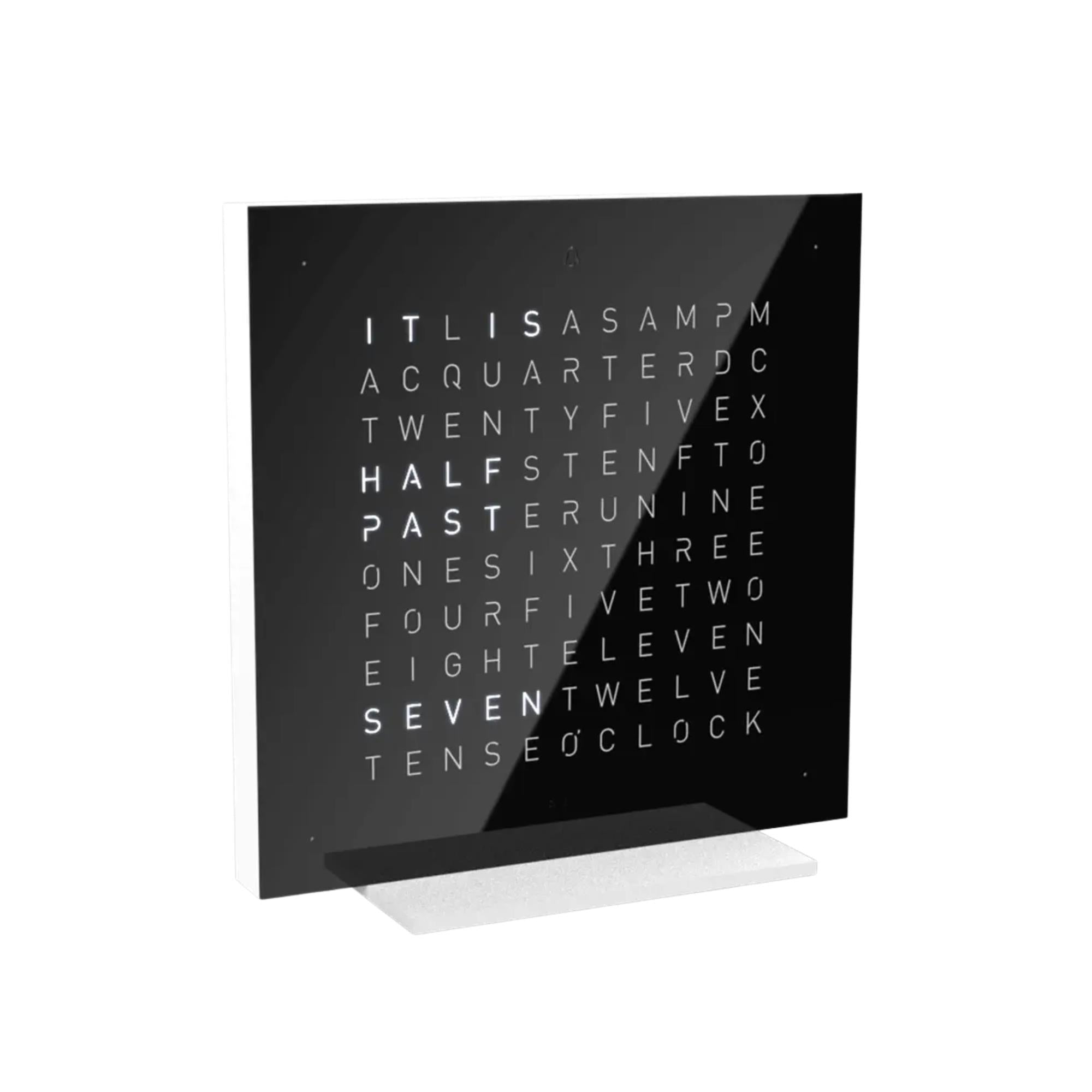 QLOCKTWO Earth 13.5 Pure Edition Black Ice Tea English Table Clock T4PENBI-UK