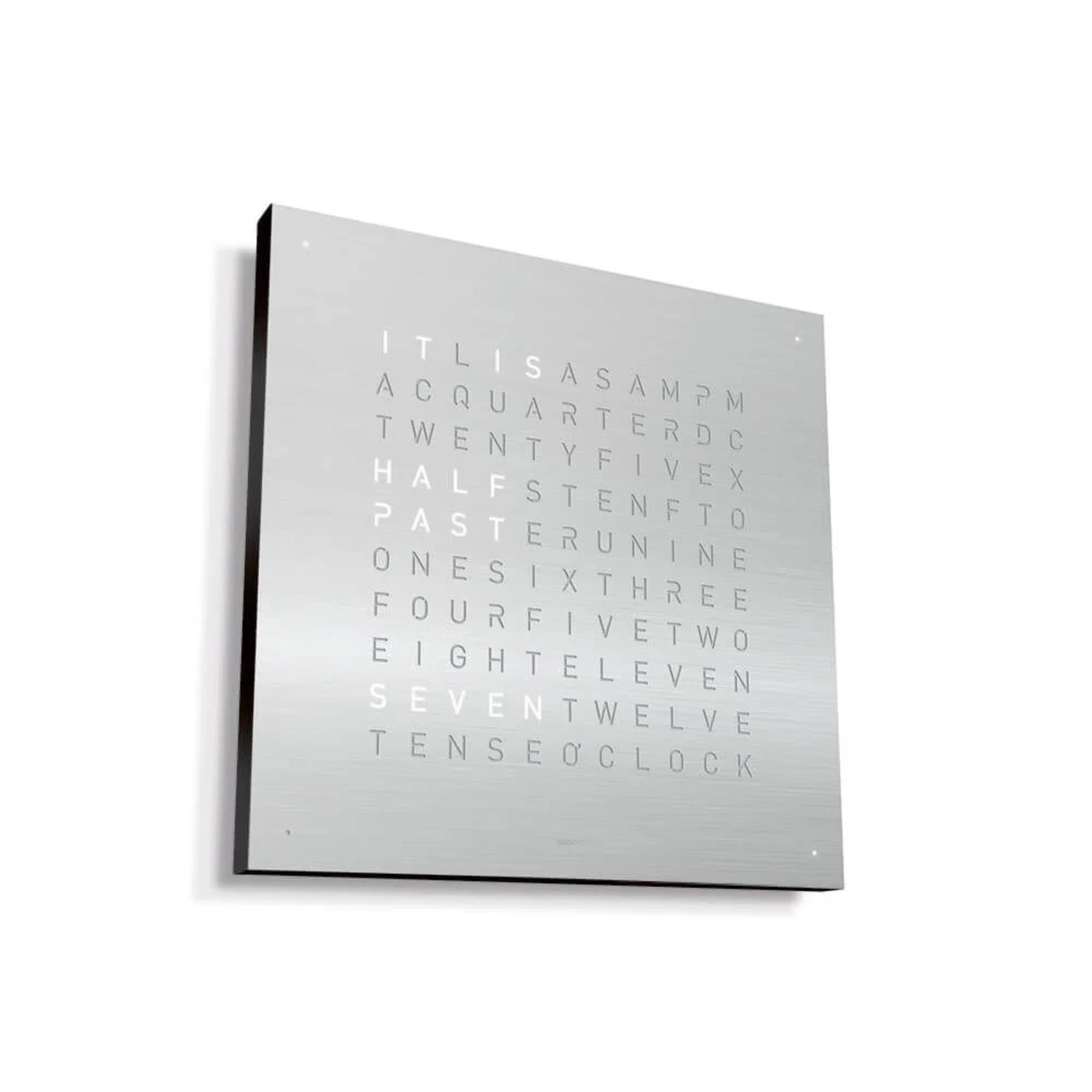 QLOCKTWO Earth 45 Steel Series Stainless Steel English Wall Clock QT4ENSS-UK