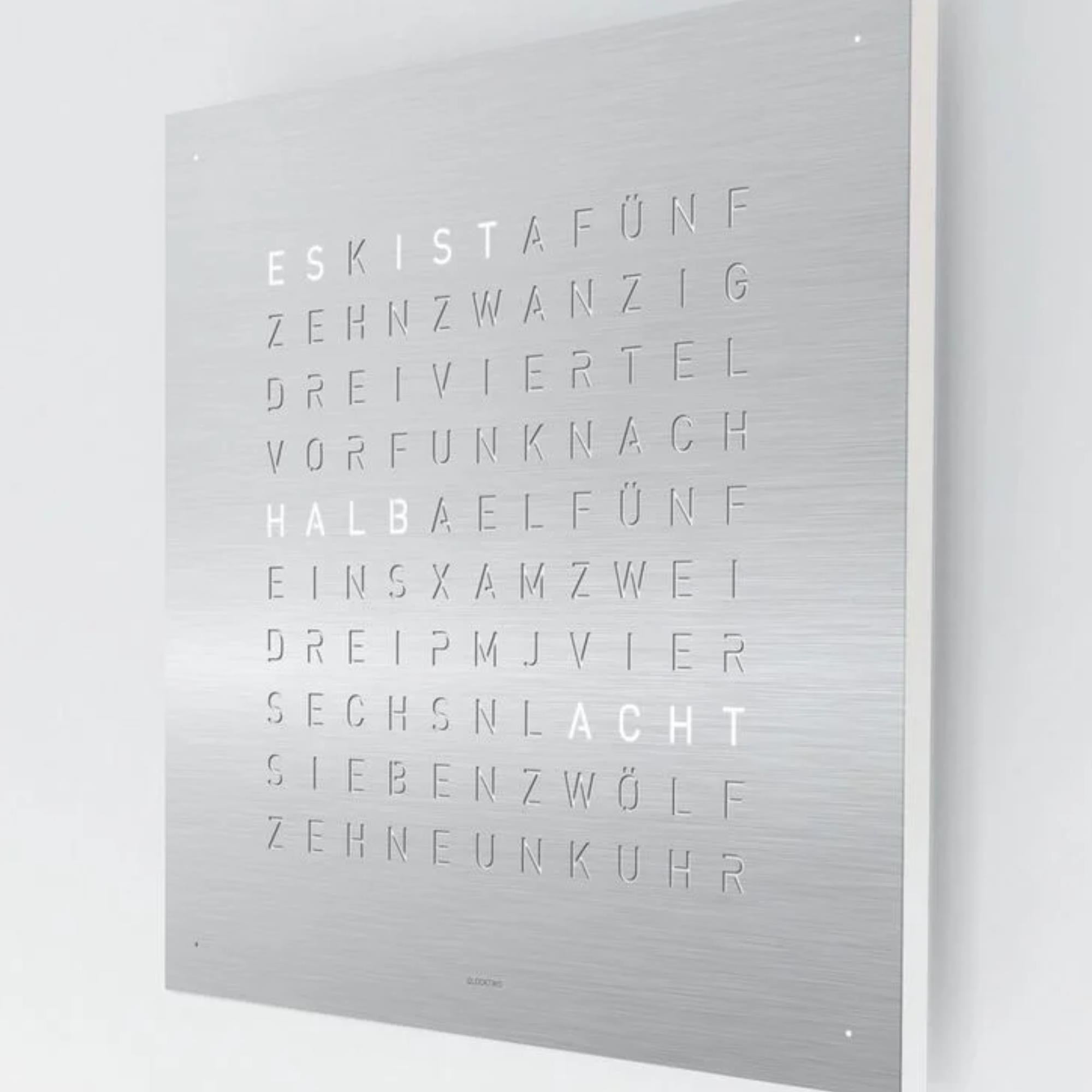 QLOCKTWO Earth 45 Steel Series Stainless Steel English Wall Clock QT4ENSS-UK