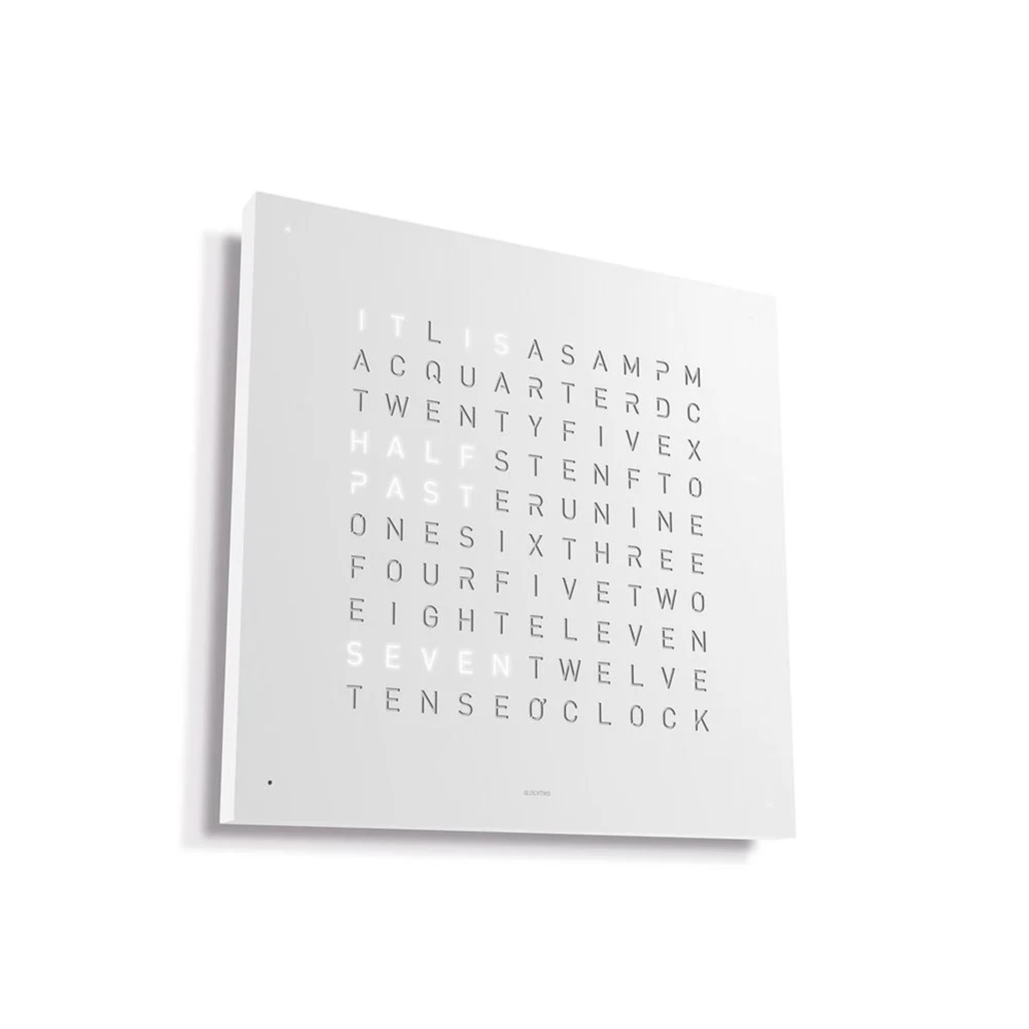 QLOCKTWO Earth 45 Steel Series White Pepper English Wall Clock QT4ENWHPC-UK