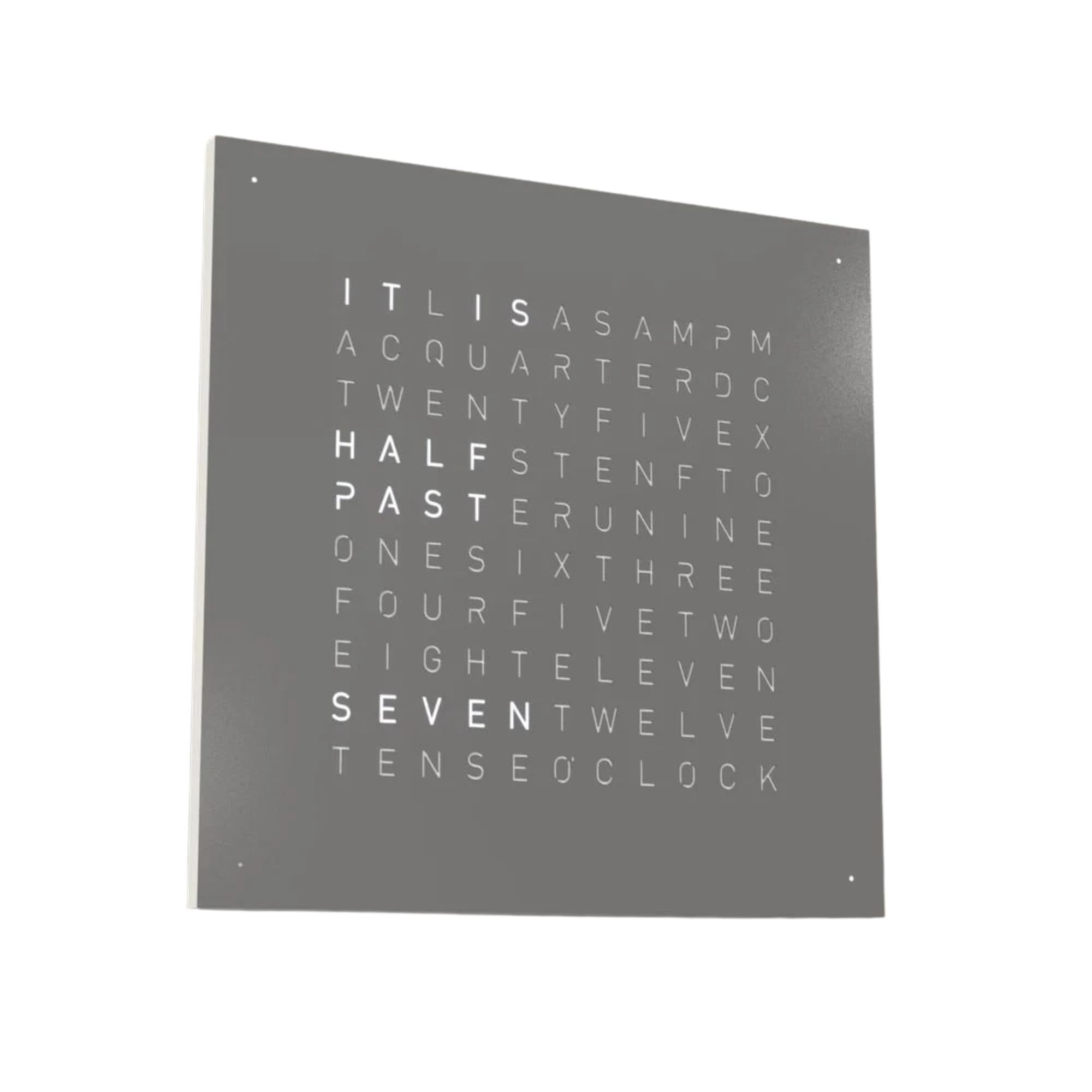 QLOCKTWO Earth 45 Steel Series Grey Pepper English Wall Clock QT4ENGRPC-UK