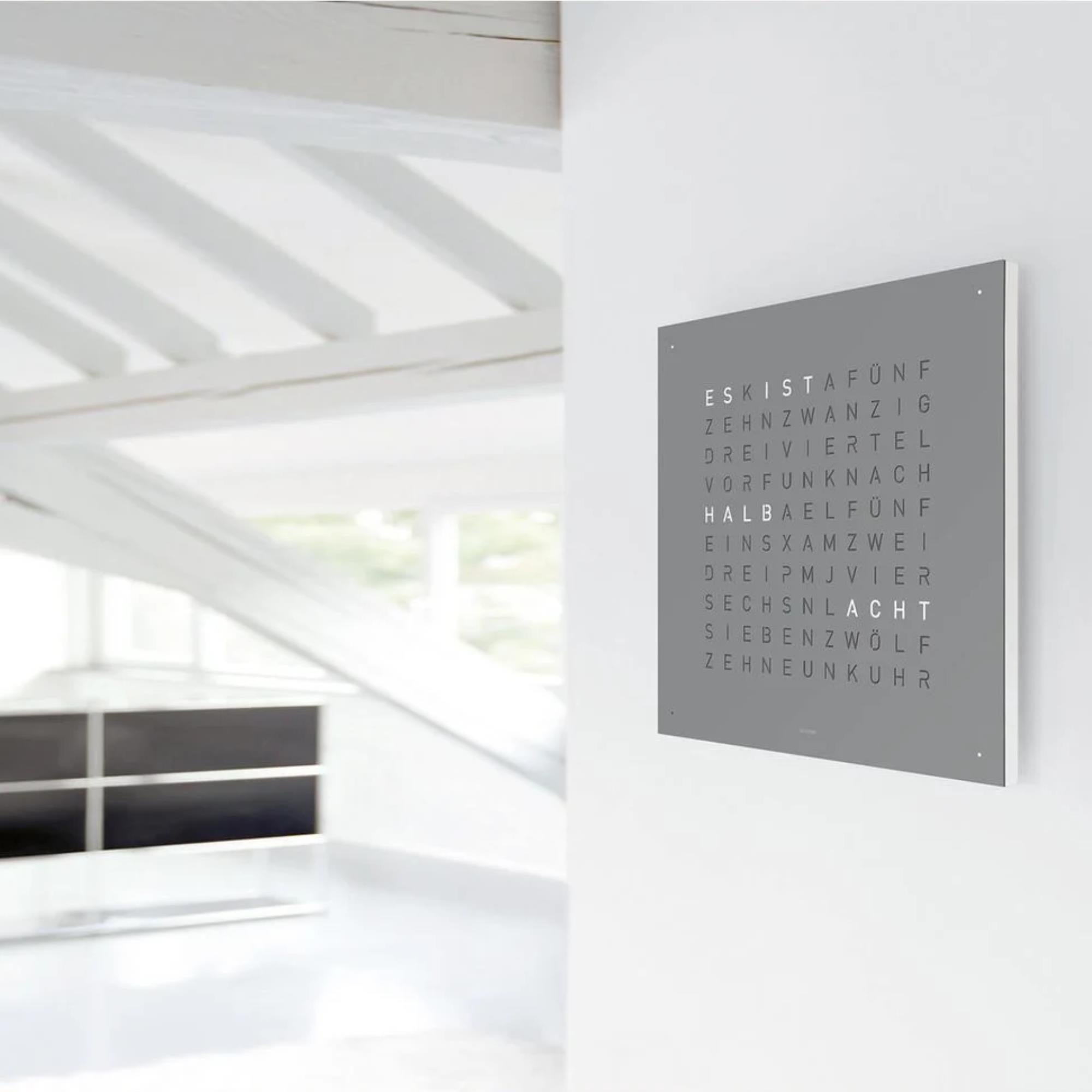 QLOCKTWO Earth 45 Steel Series Grey Pepper English Wall Clock QT4ENGRPC-UK