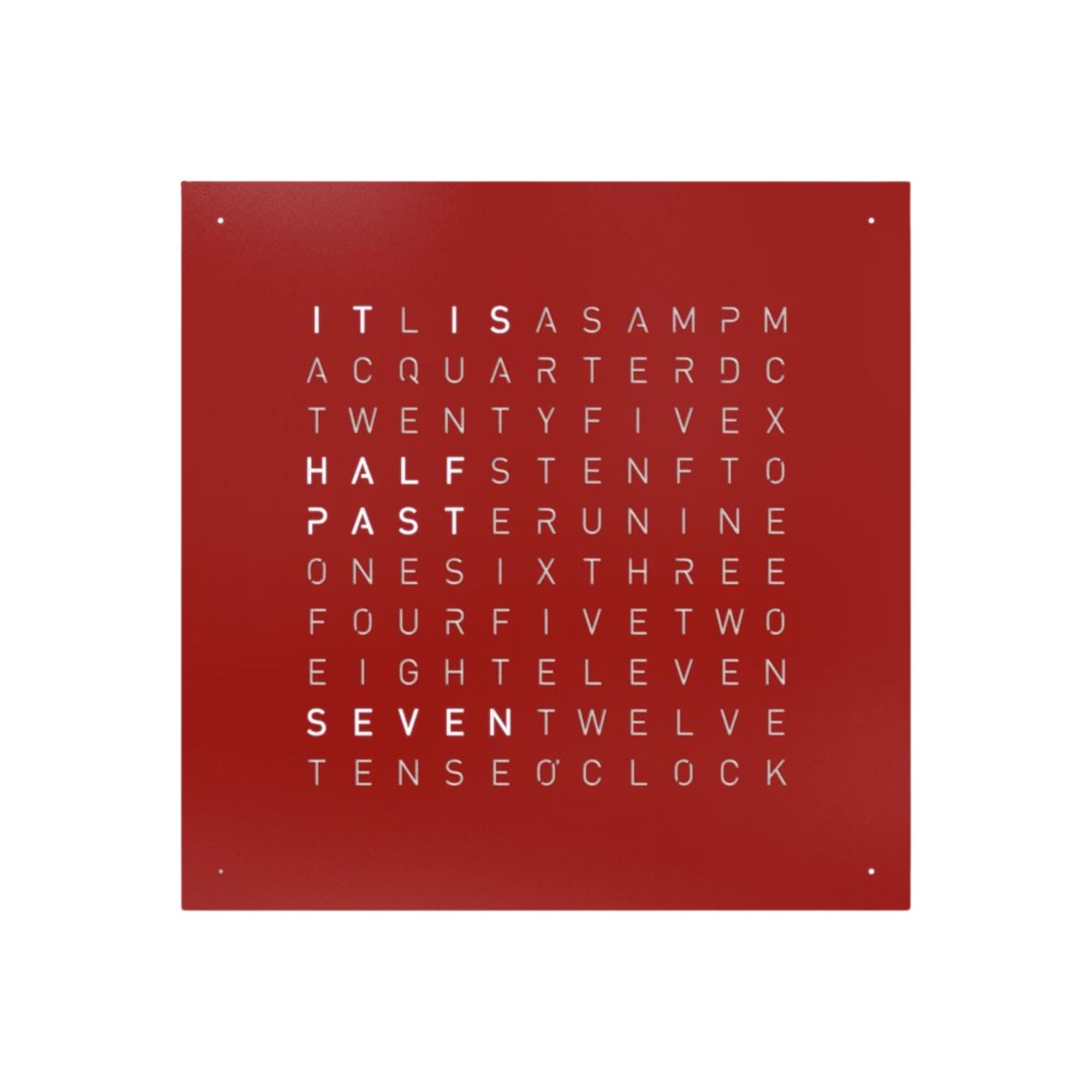QLOCKTWO Earth 45 Steel Series Red Pepper English Wall Clock QT4ENREPC-UK