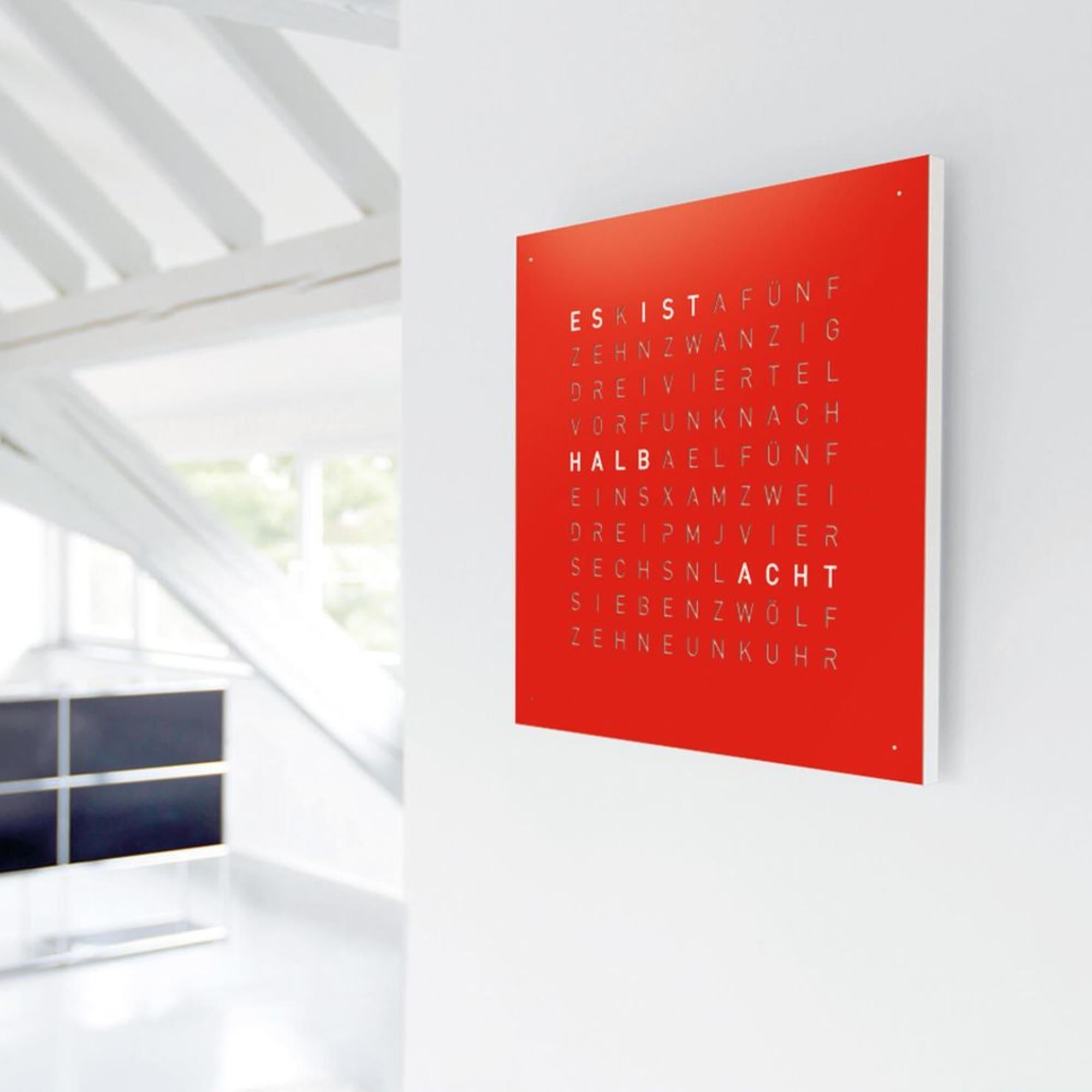 QLOCKTWO Earth 45 Steel Series Red Pepper English Wall Clock QT4ENREPC-UK