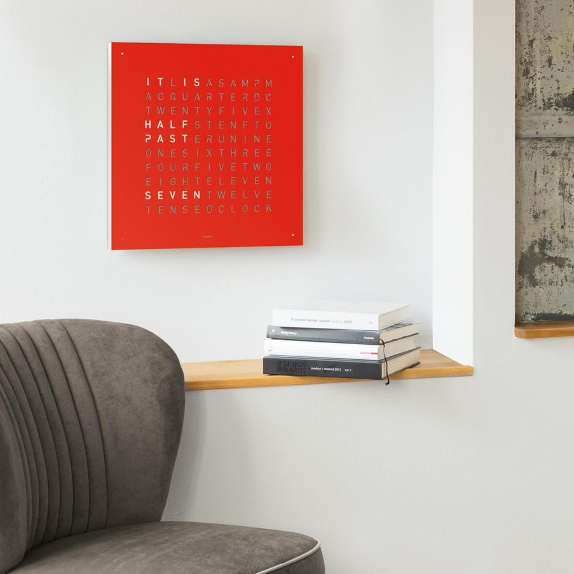 QLOCKTWO Earth 45 Steel Series Red Pepper English Wall Clock QT4ENREPC-UK