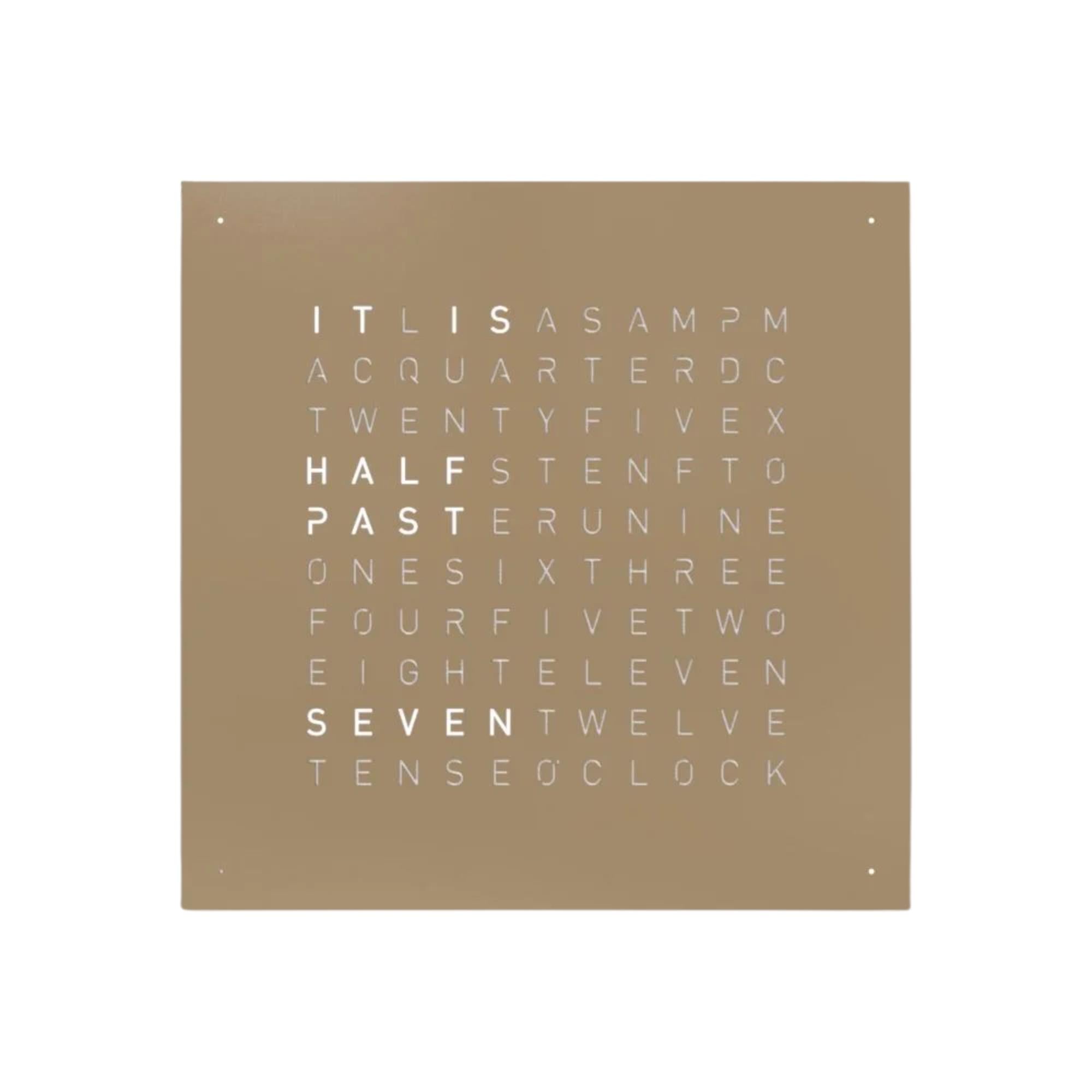 QLOCKTWO Earth 45 Steel Series Hazelnut English Wall Clock QT4ENHAPC-UK