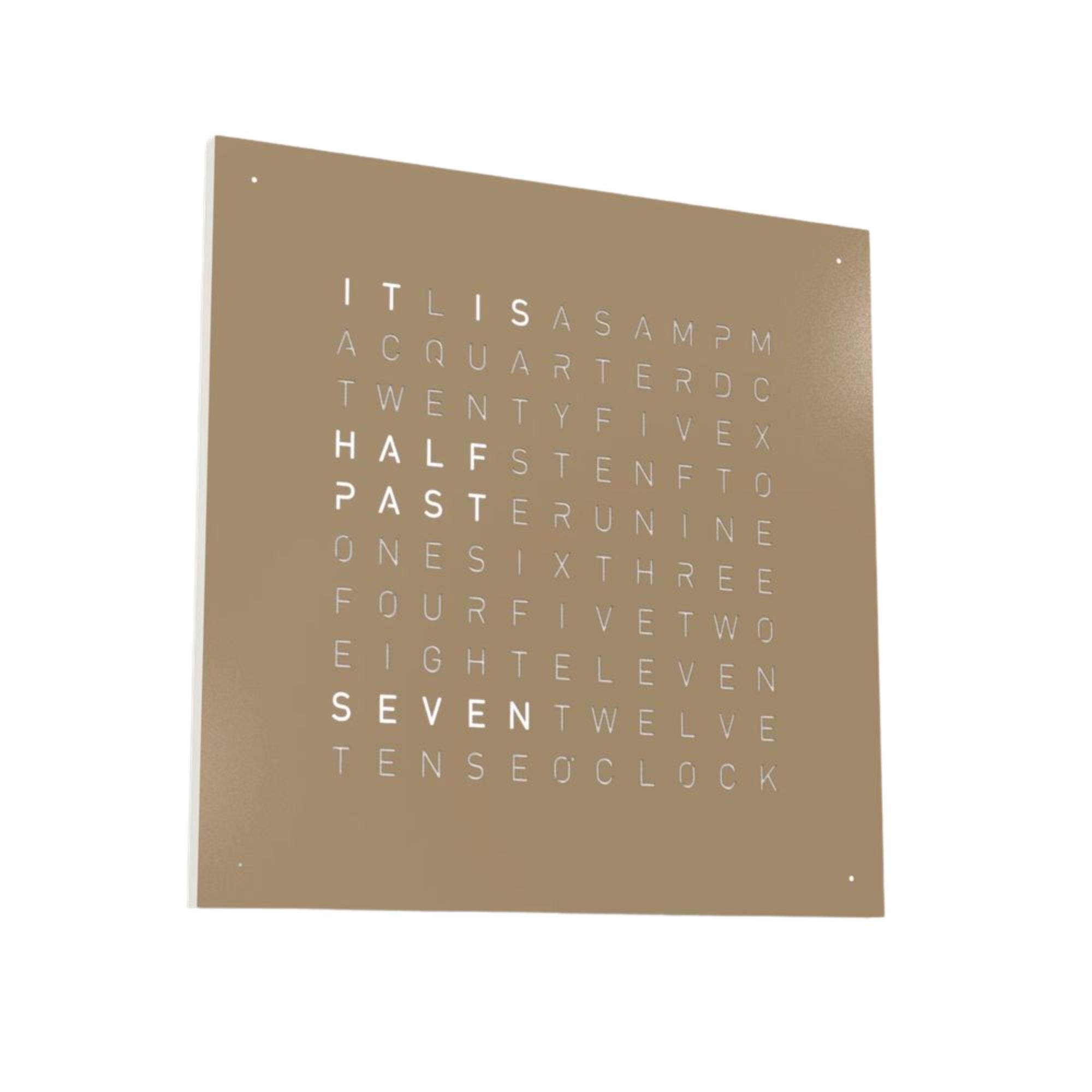 QLOCKTWO Earth 45 Steel Series Hazelnut English Wall Clock QT4ENHAPC-UK