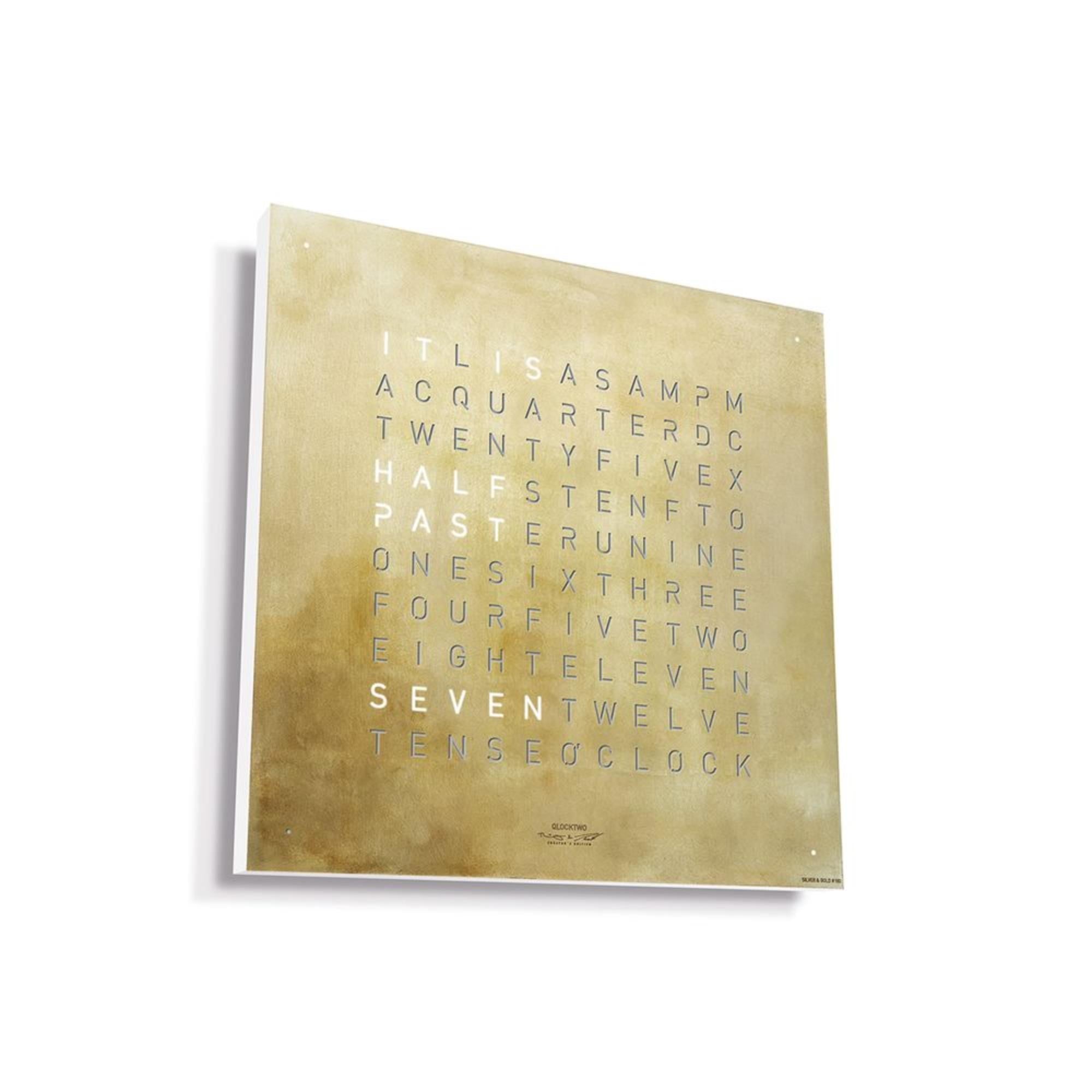 QLOCKTWO Earth 45 Creators Edition Silver & Gold English Wall Clock QT4ENSG-UK