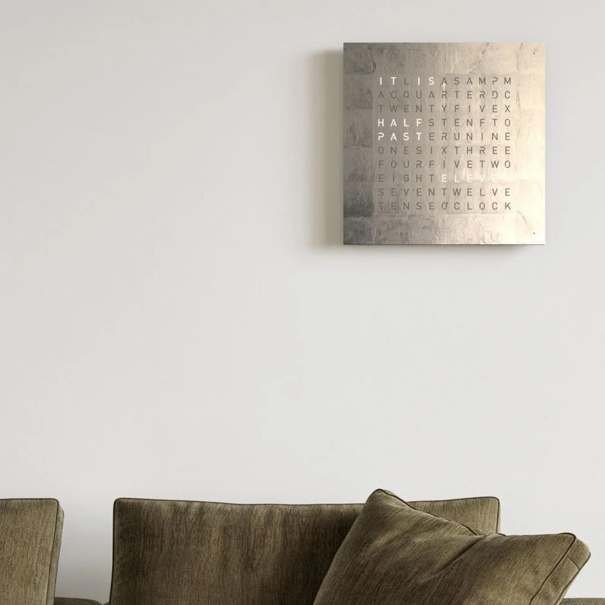 QLOCKTWO Earth 45 Creators Edition Platinum English Wall Clock QT4ENPL-UK