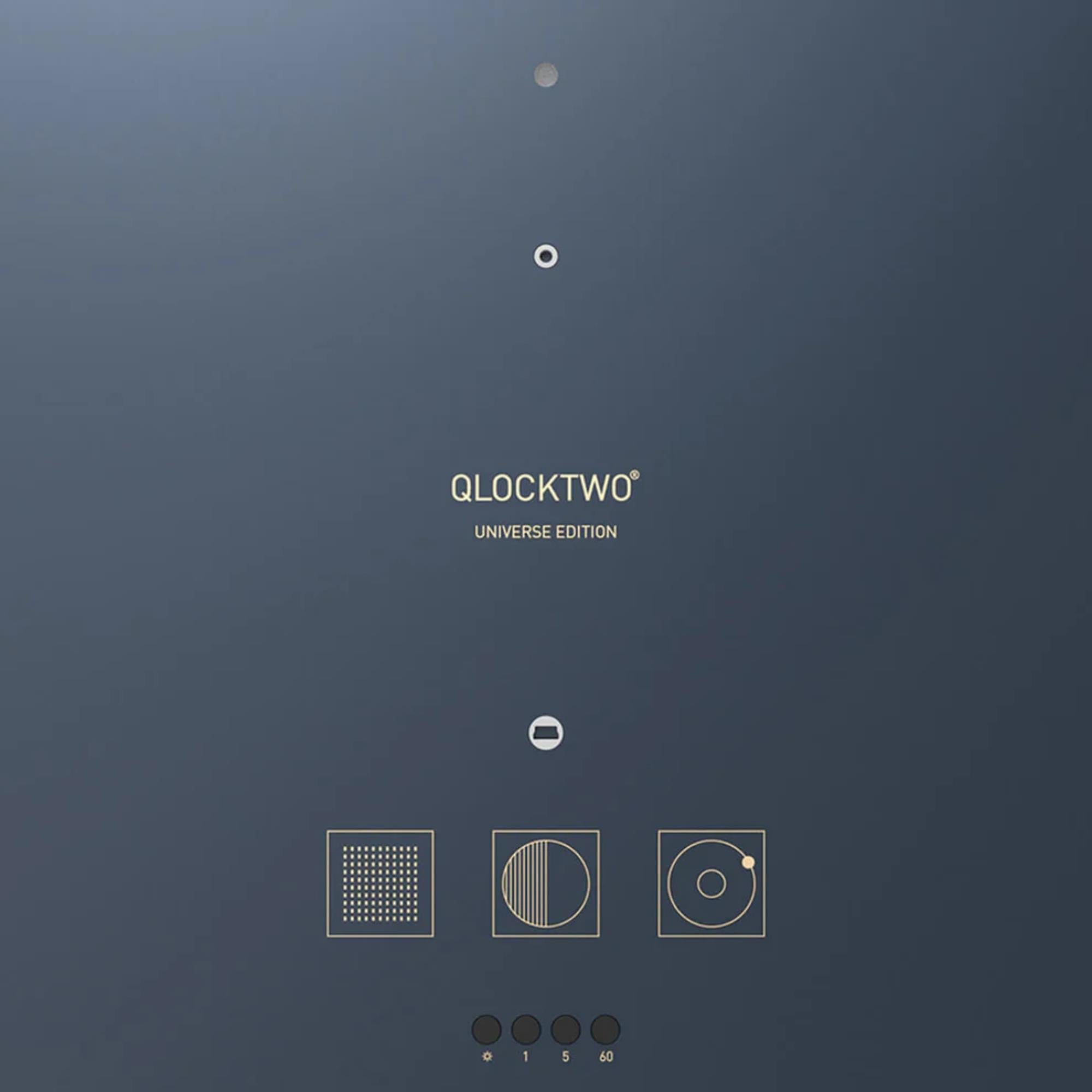 QLOCKTWO Earth 45 Universe Edition Midnight English Wall Table Clock QT4ENMNPC-UK