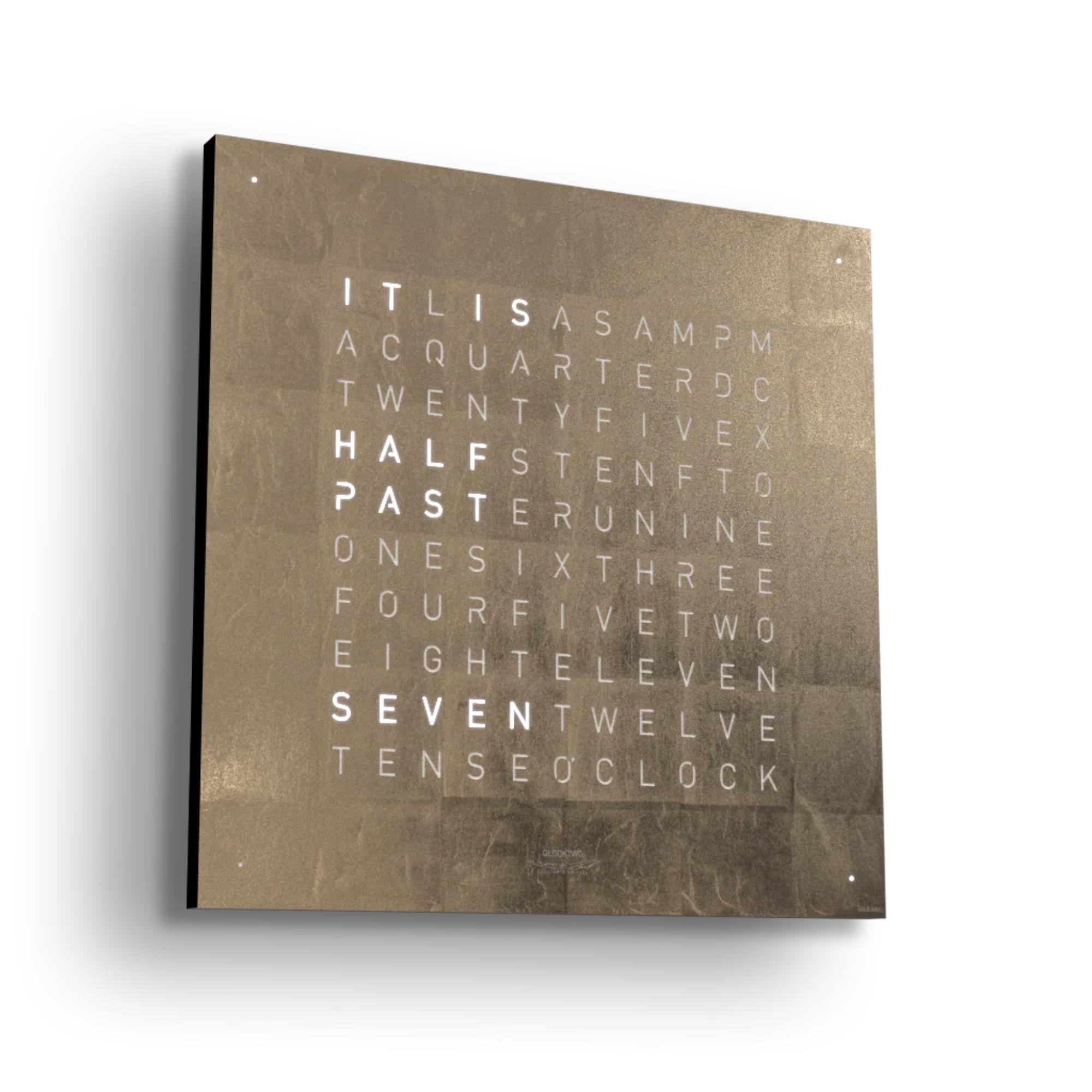 QLOCKTWO Earth 45 Universe Edition Moon Gold English Wall Table Clock QT4ENMG-UK