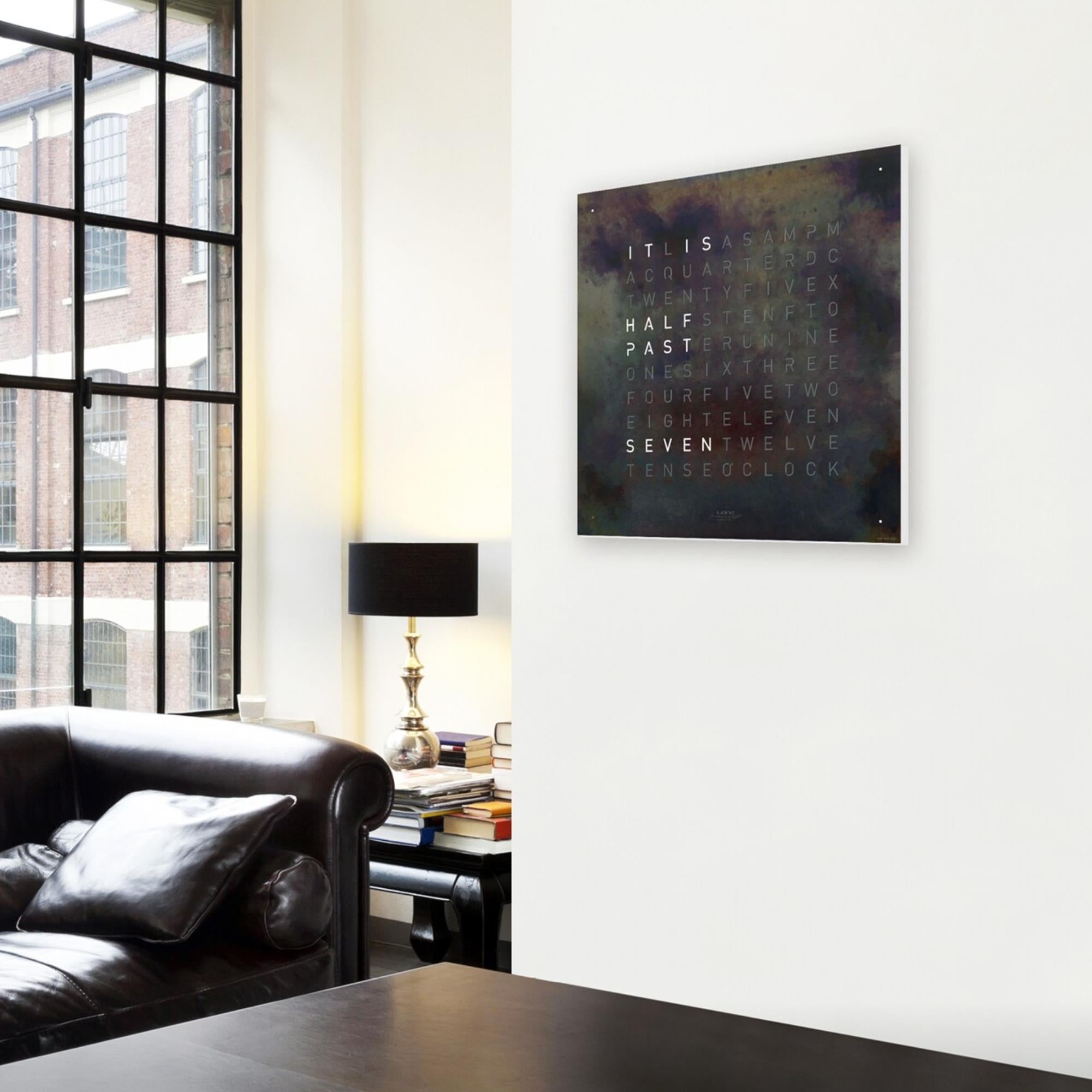 QLOCKTWO Earth 45 Creators Edition Raw Iron English Wall Clock QT4ENRI-UK