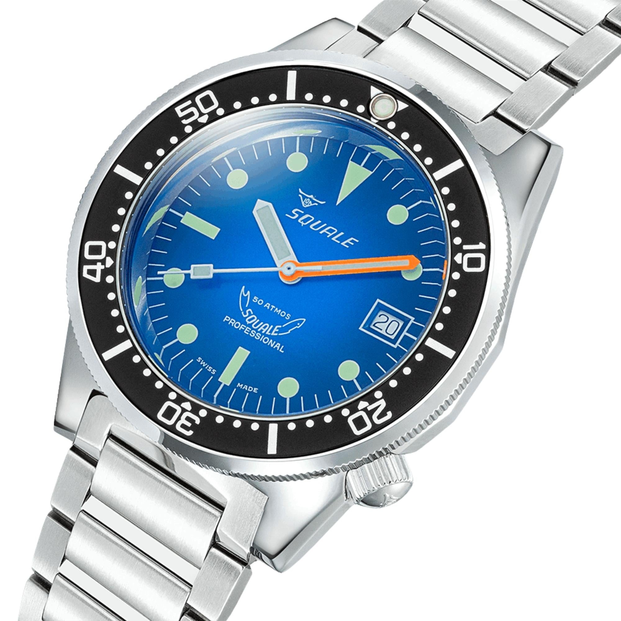 Squale 1521 Full Luminous Militaire 42mm White Dial Steel Mens Automatic Watch 1521FUMIWT.SQ20B