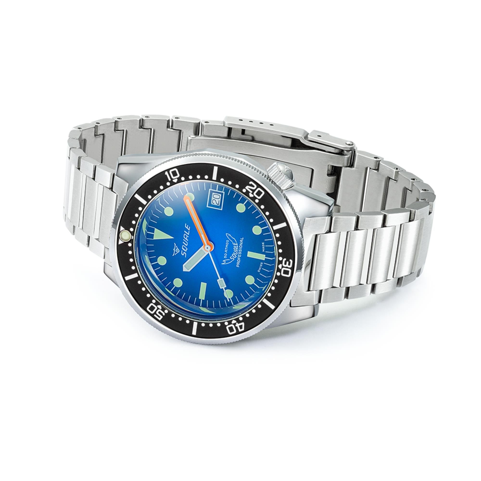 Squale 1521 Full Luminous Militaire 42mm White Dial Steel Mens Automatic Watch 1521FUMIWT.SQ20B