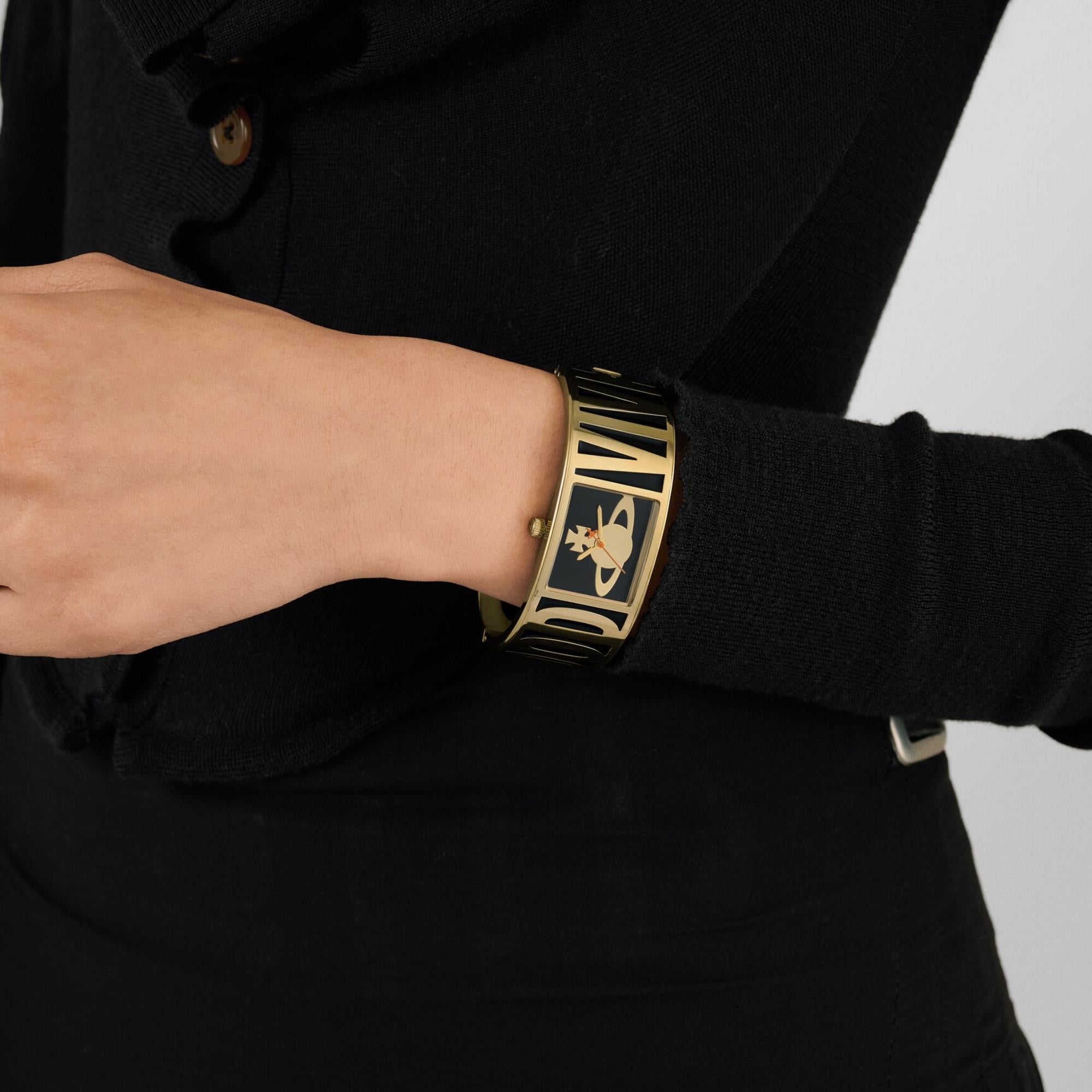 Vivienne Westwood Belvoir 25mm Black Dial Steel Ladies Quartz Watch VV325BKGD