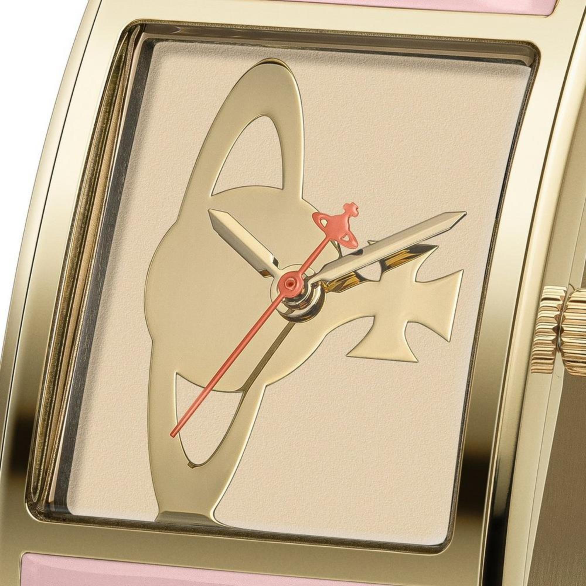 Vivienne Westwood Belvoir 25mm Gold Tone Dial Steel Ladies Quartz Watch VV325LPKGD