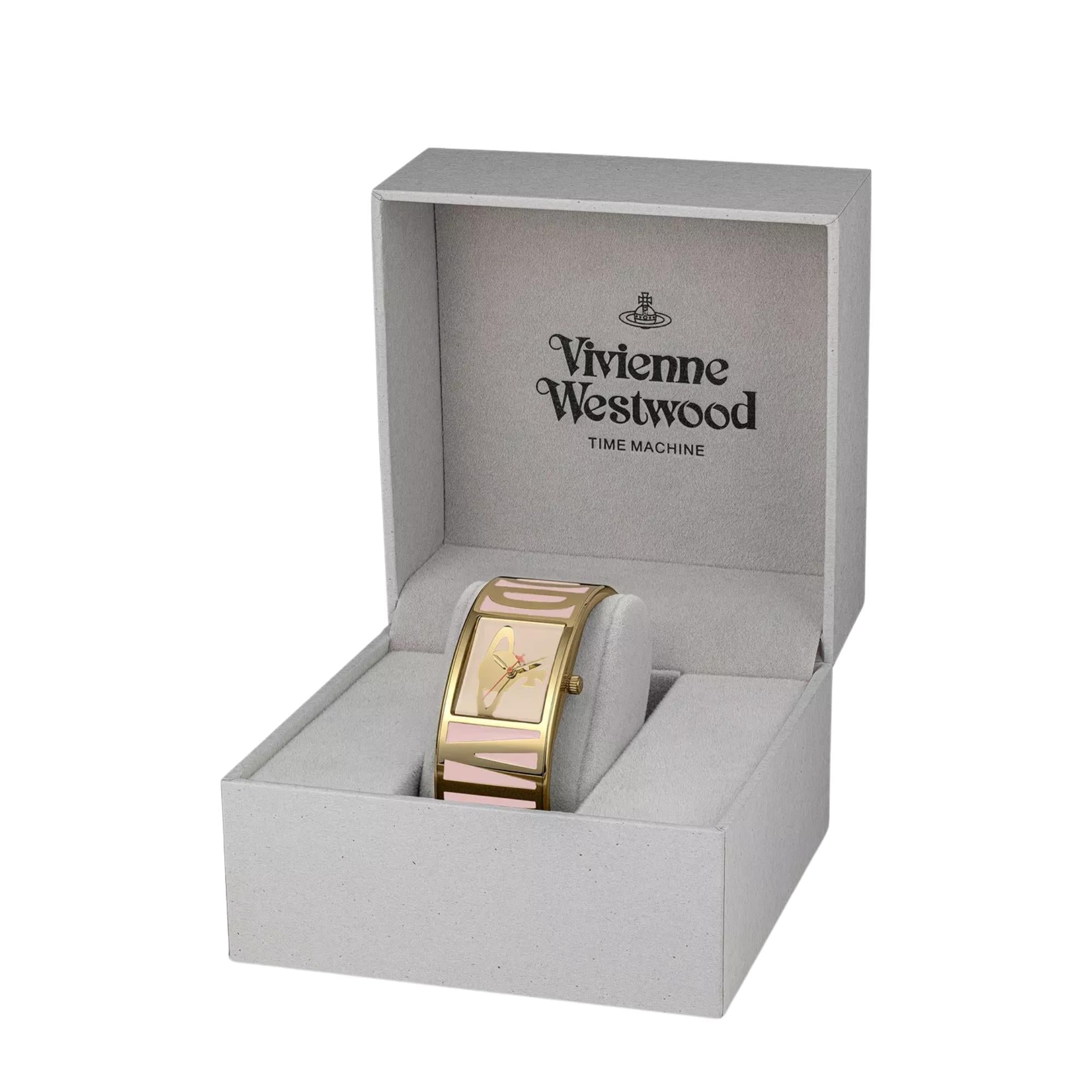 Vivienne Westwood Belvoir 25mm Gold Tone Dial Steel Ladies Quartz Watch VV325LPKGD