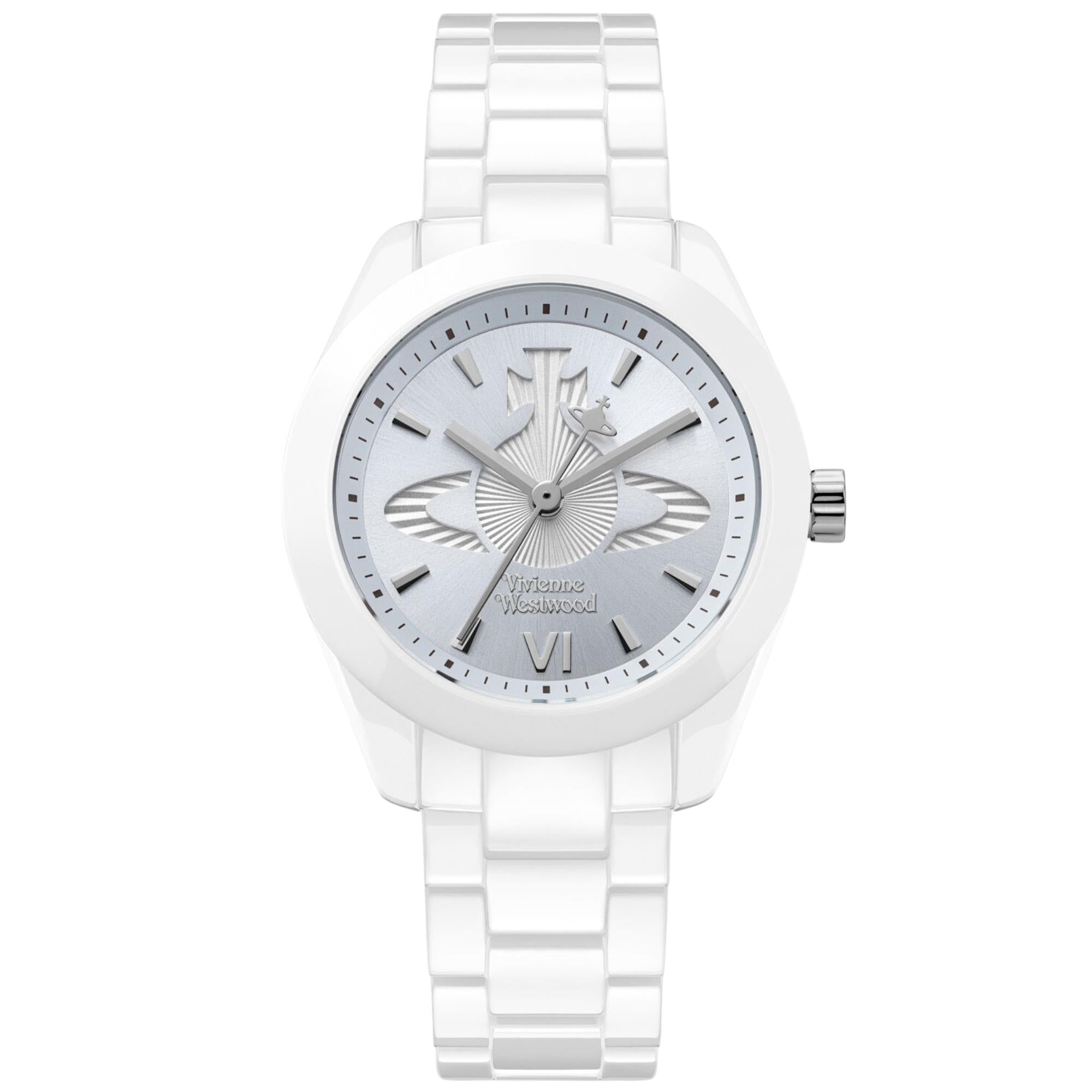 Vivienne Westwood Fenchurch Ceramica 29mm Soft Blue Dial Ceramic Ladies Quartz Watch VV358LBLWH