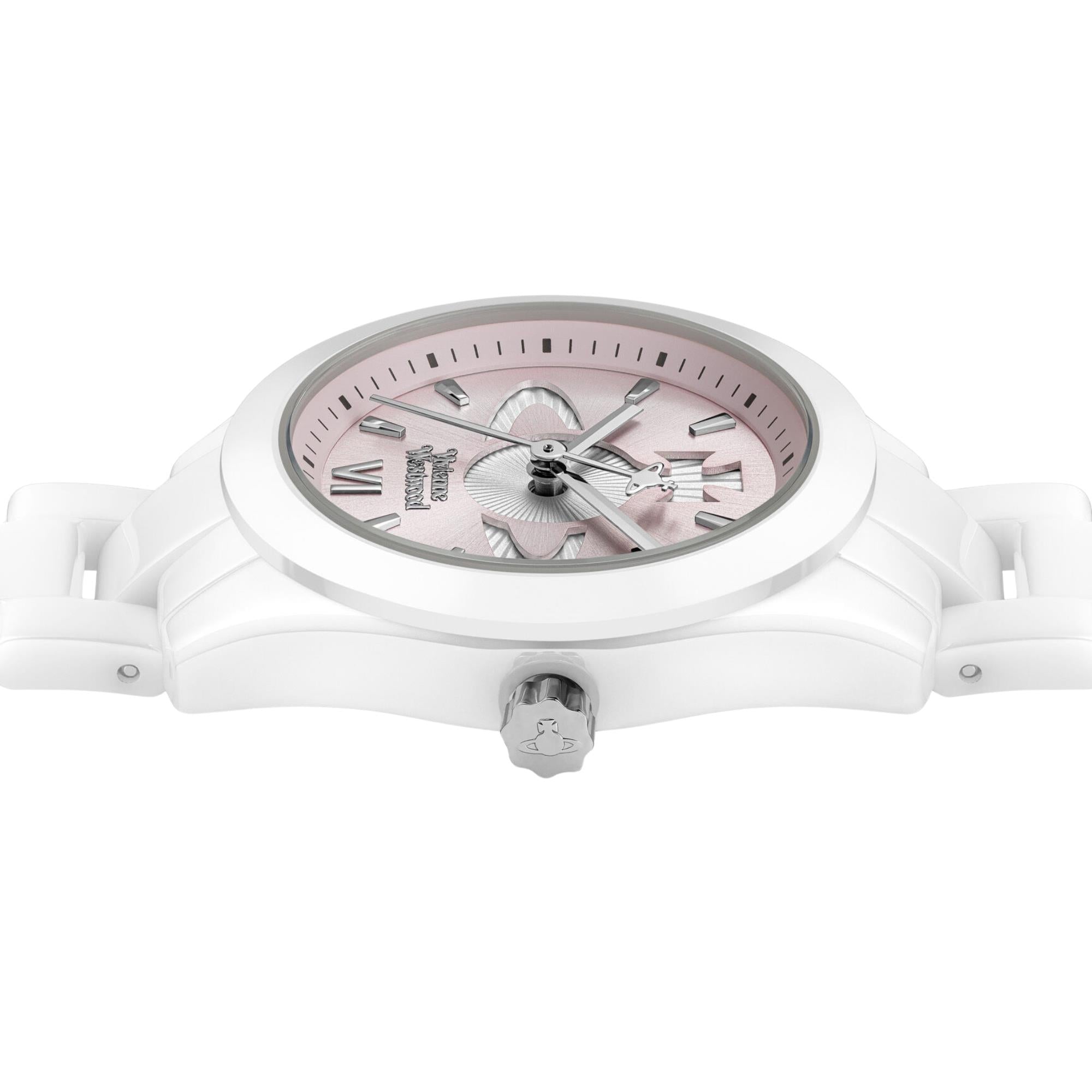 Vivienne Westwood Fenchurch Ceramica 29mm Pink Dial Ceramic Ladies Quartz Watch VV358LPKWH