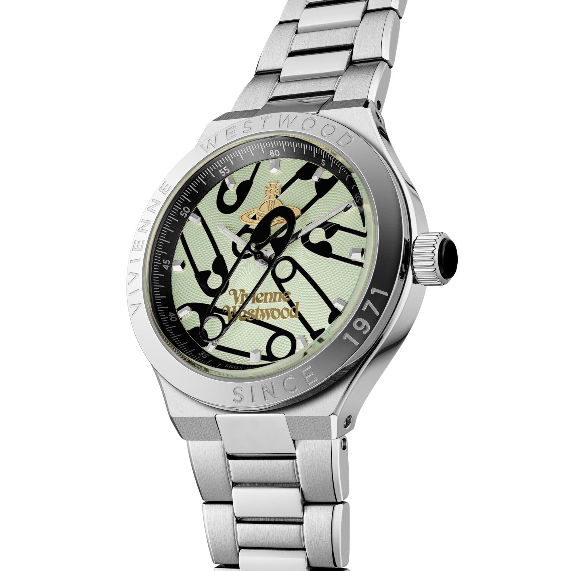 Vivienne Westwood Berwick 37mm Green Dial Steel Quartz Watch VV345GRGD