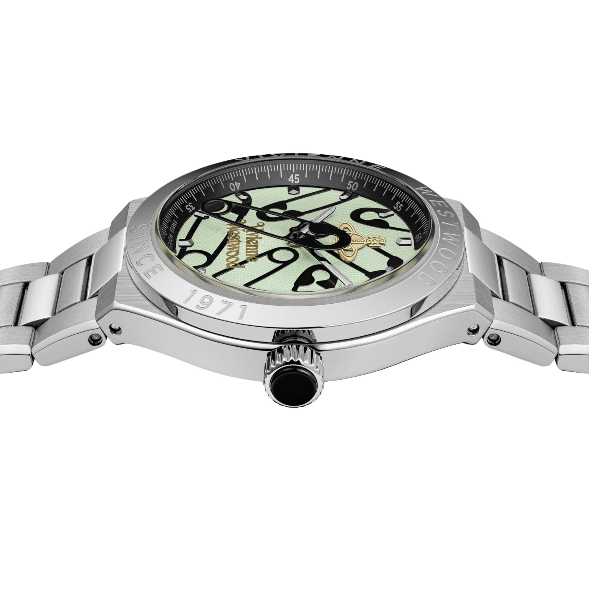 Vivienne Westwood Berwick 37mm Green Dial Steel Quartz Watch VV345GRGD