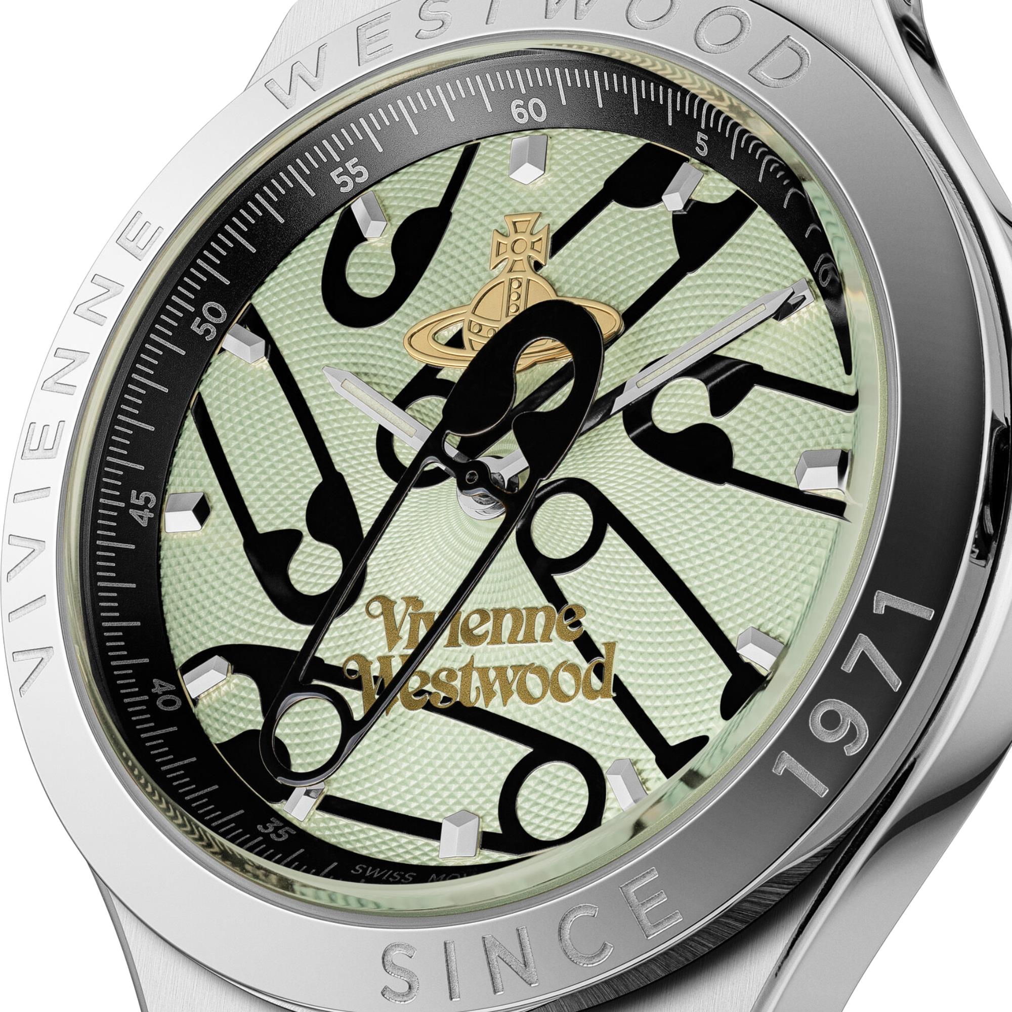 Vivienne Westwood Berwick 37mm Green Dial Steel Quartz Watch VV345GRGD