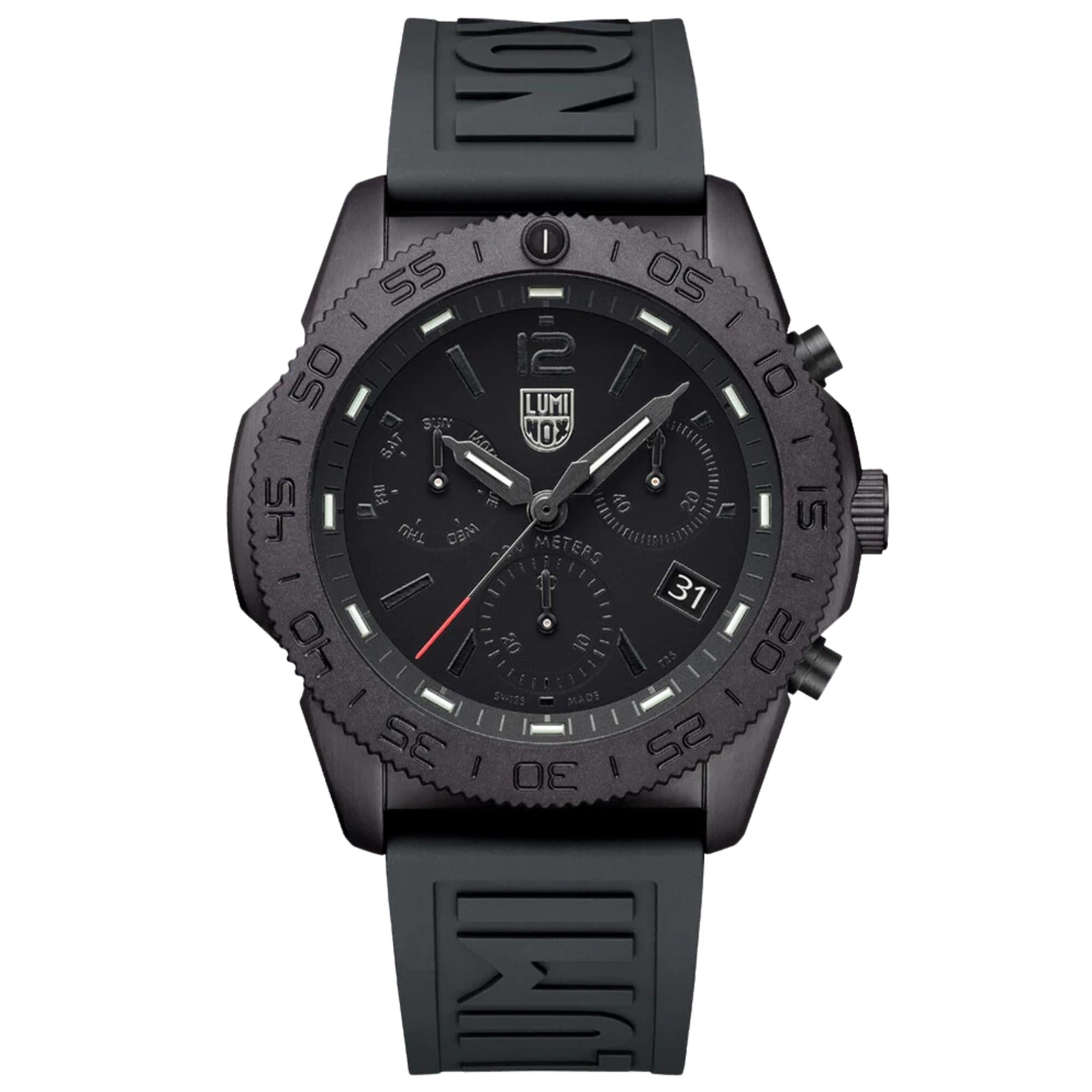 Luminox Pacific Diver 44mm Chronograph Black Dial Rubber Mens Quartz Watch XS.3141.BO.1