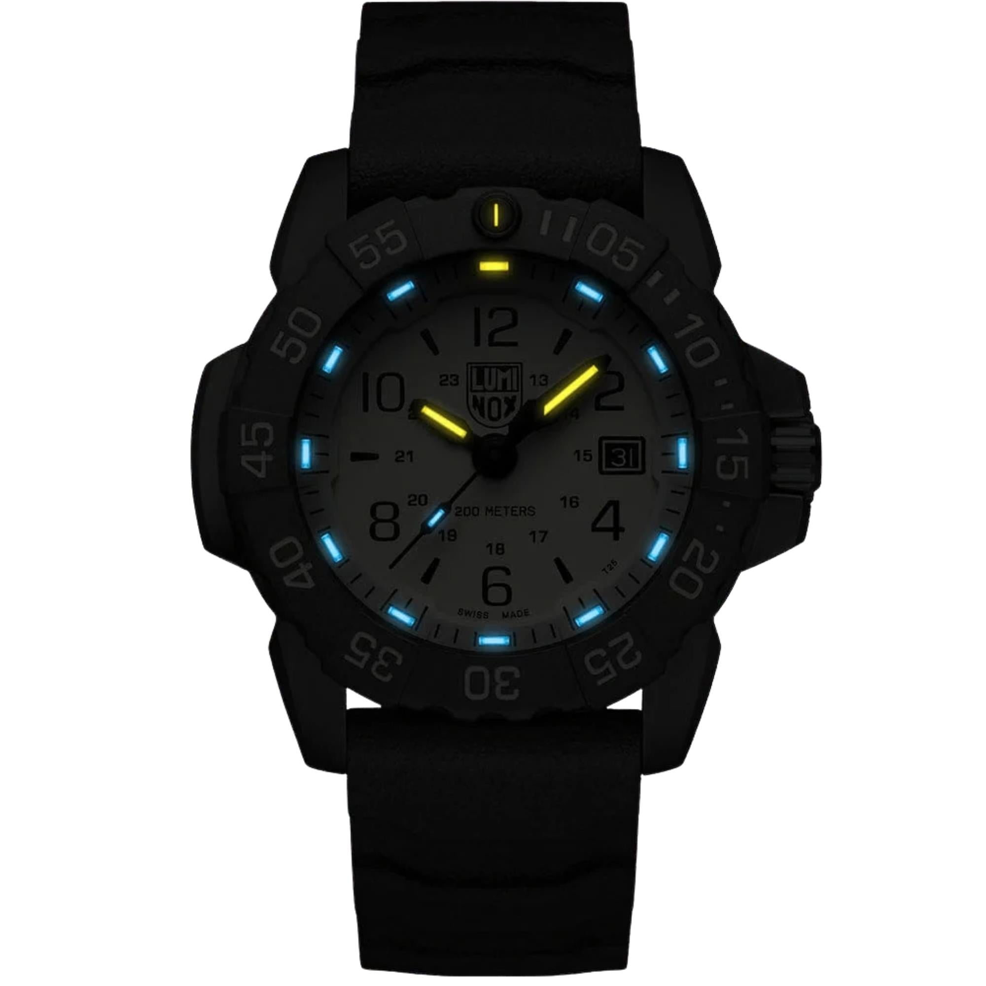 Luminox Navy Seal Foundation 45mm Sandfarbenes Zifferblatt Gummi Herren Quarzuhr XS.3251.CB.NSF.2