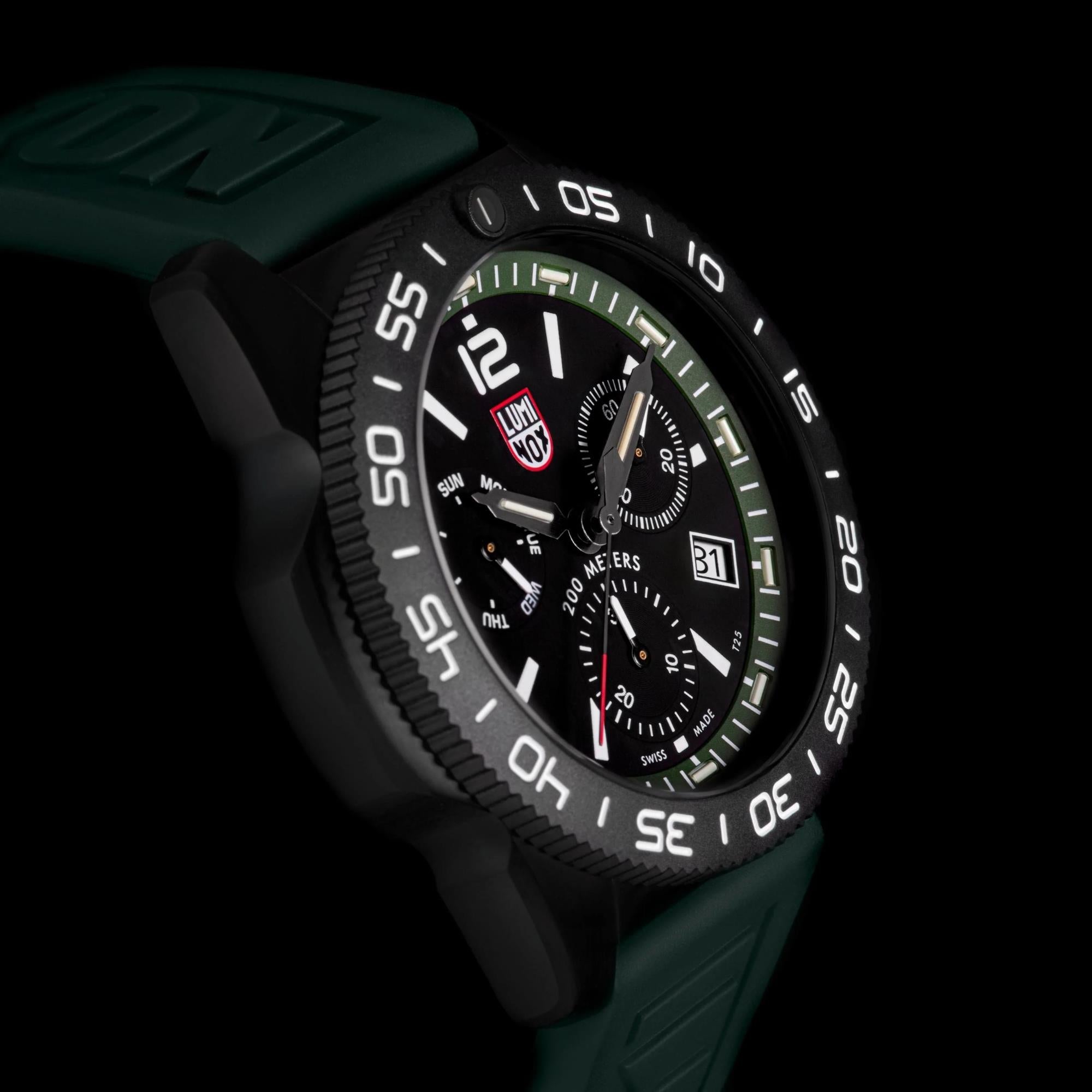 Luminox Pacific Diver 44mm Chronograph Black Dial Rubber Mens Quartz Watch XS.3147